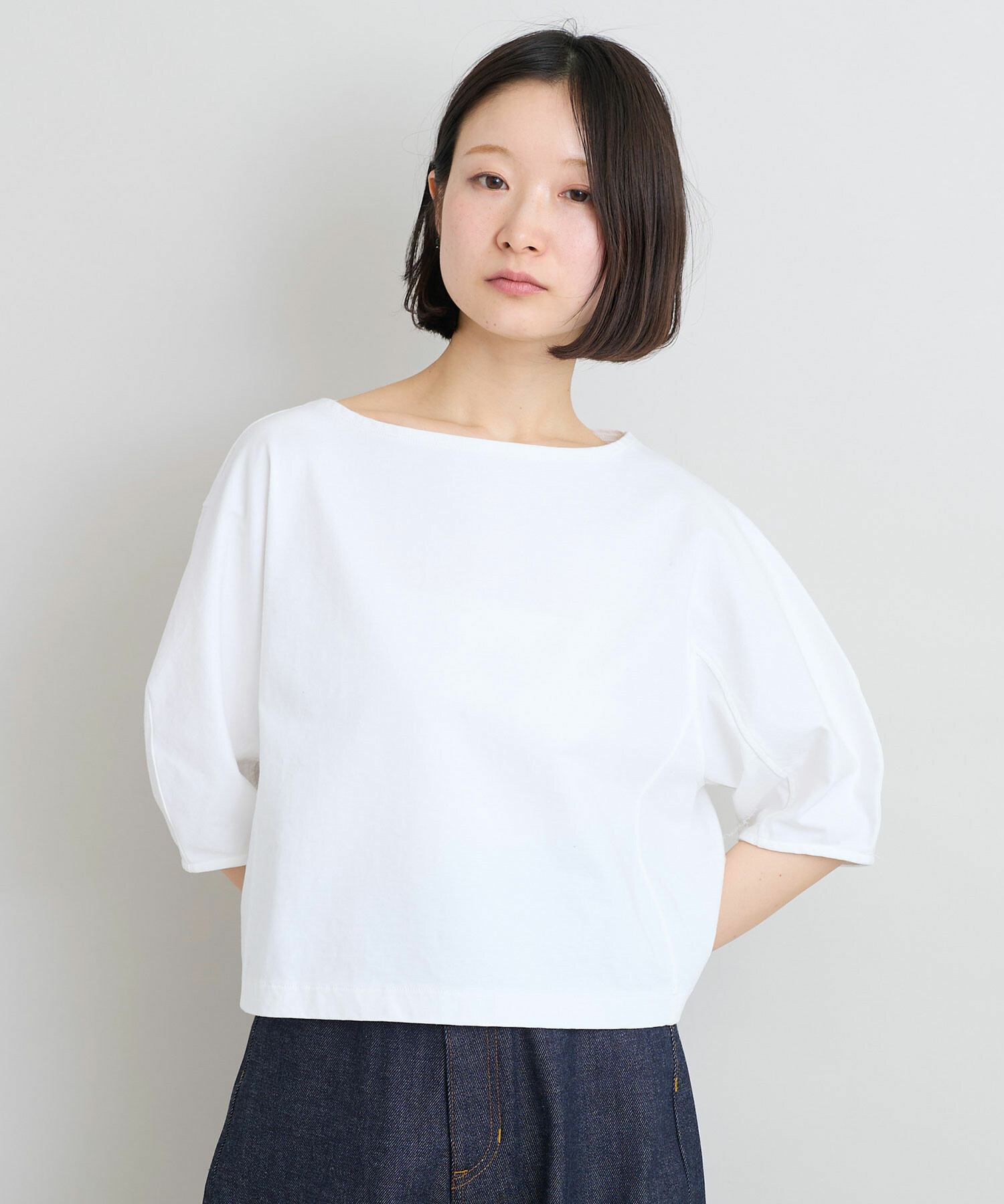 【感嘆】コクーンプルオーバー ネック開きコクーンスリーブニットプルオーバー※一部店舗のみ入荷