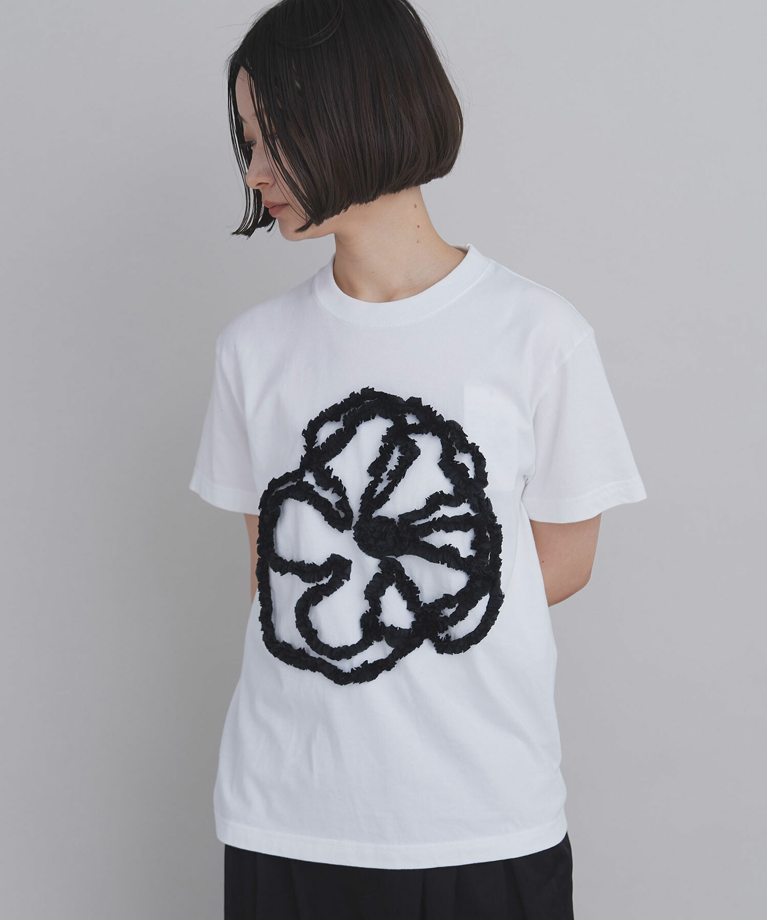 AMBIDEX Store 【予約販売】〇セミコーマ天竺 テープ刺繍 Tシャツ(F 