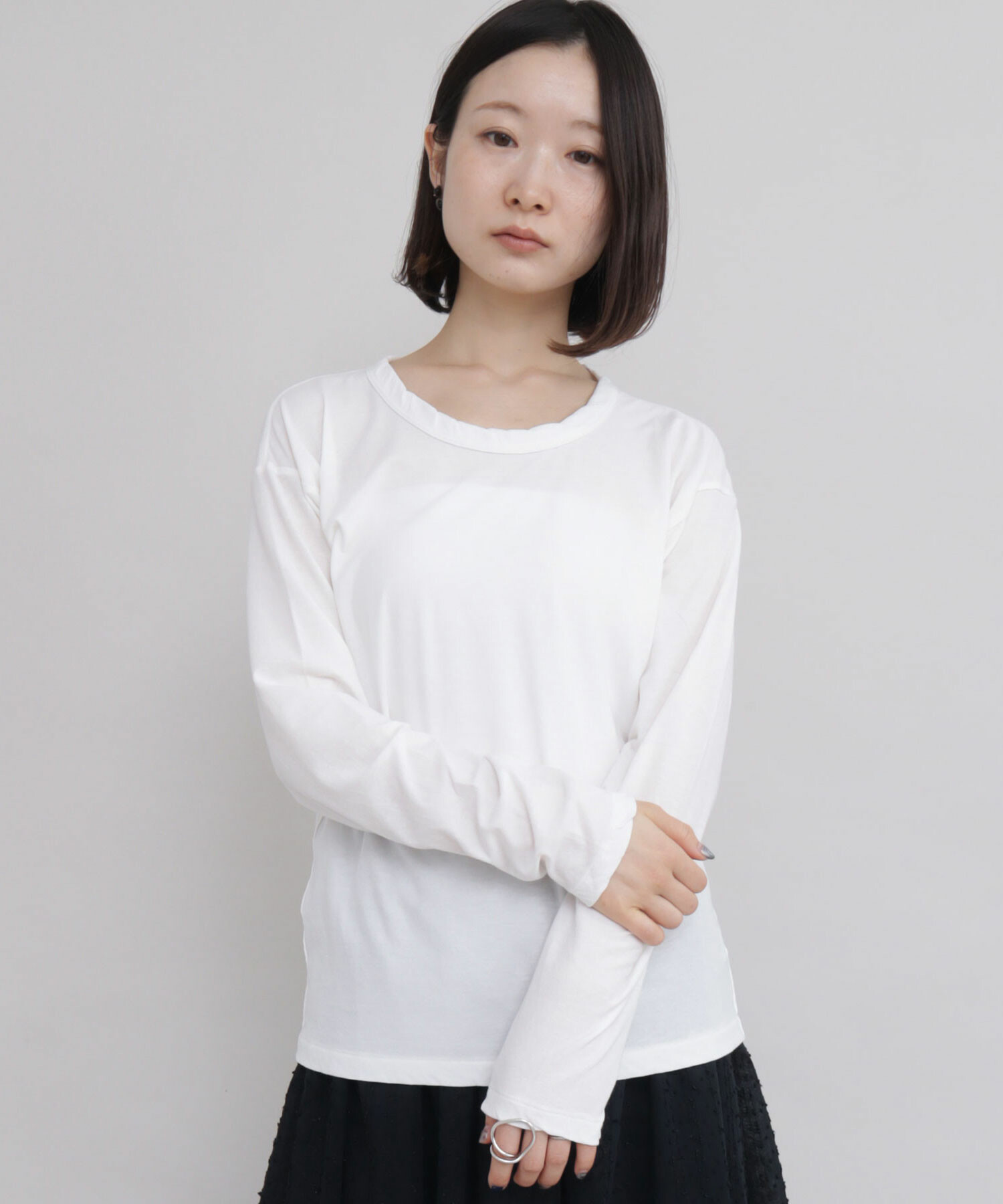 AMBIDEX Store △GV天竺クルーネック長袖プルオーバー(F シロ): iki AMBIDEX Store △GV天竺クルーネック長袖プルオーバー(F シロ): iki