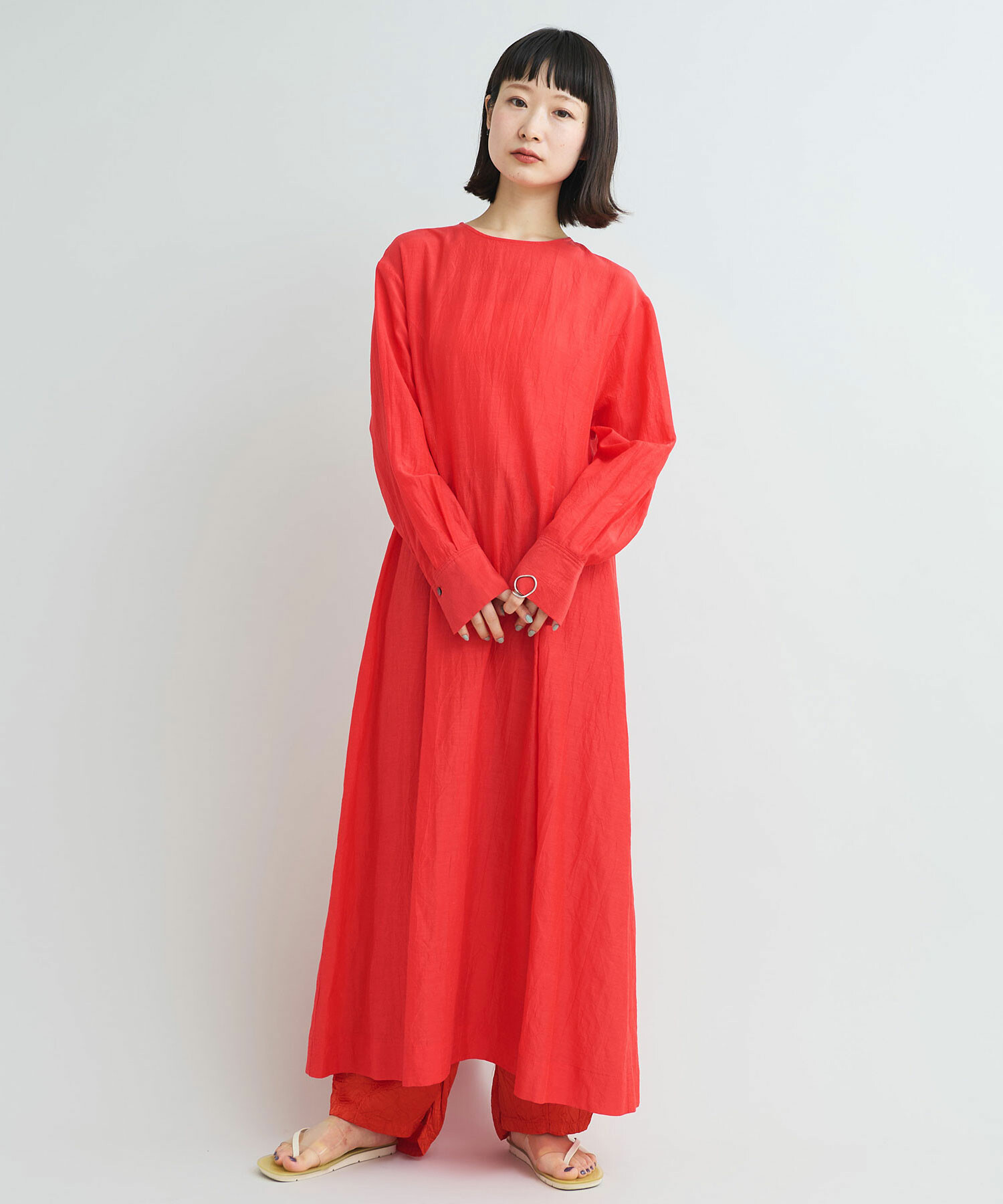 AMBIDEX Store ○〇コットンキュプラリネン 桐生シワ ロング長袖