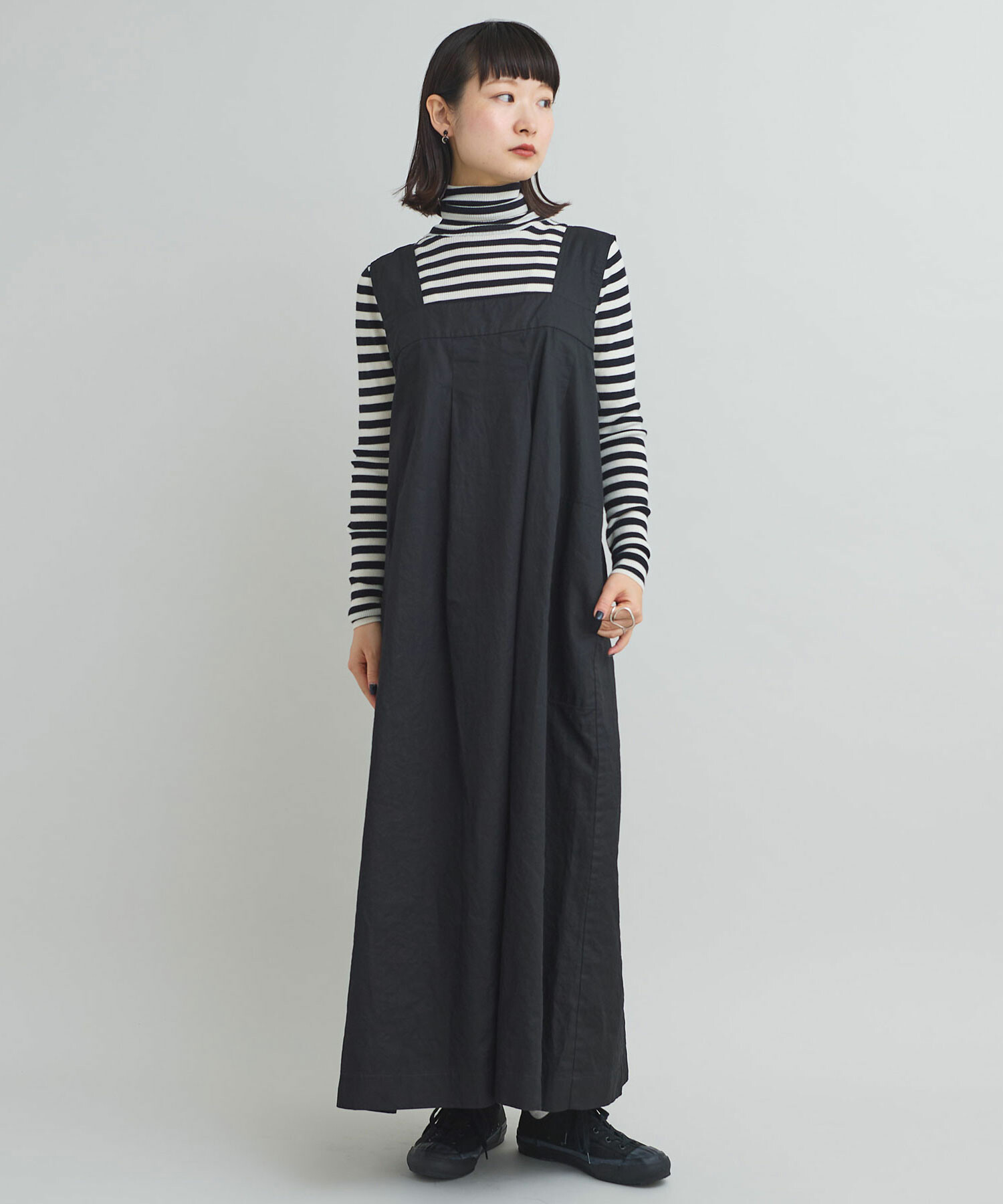 AMBIDEX Store 〇コールドマーセツイル タックワンピース(F クロ): iki