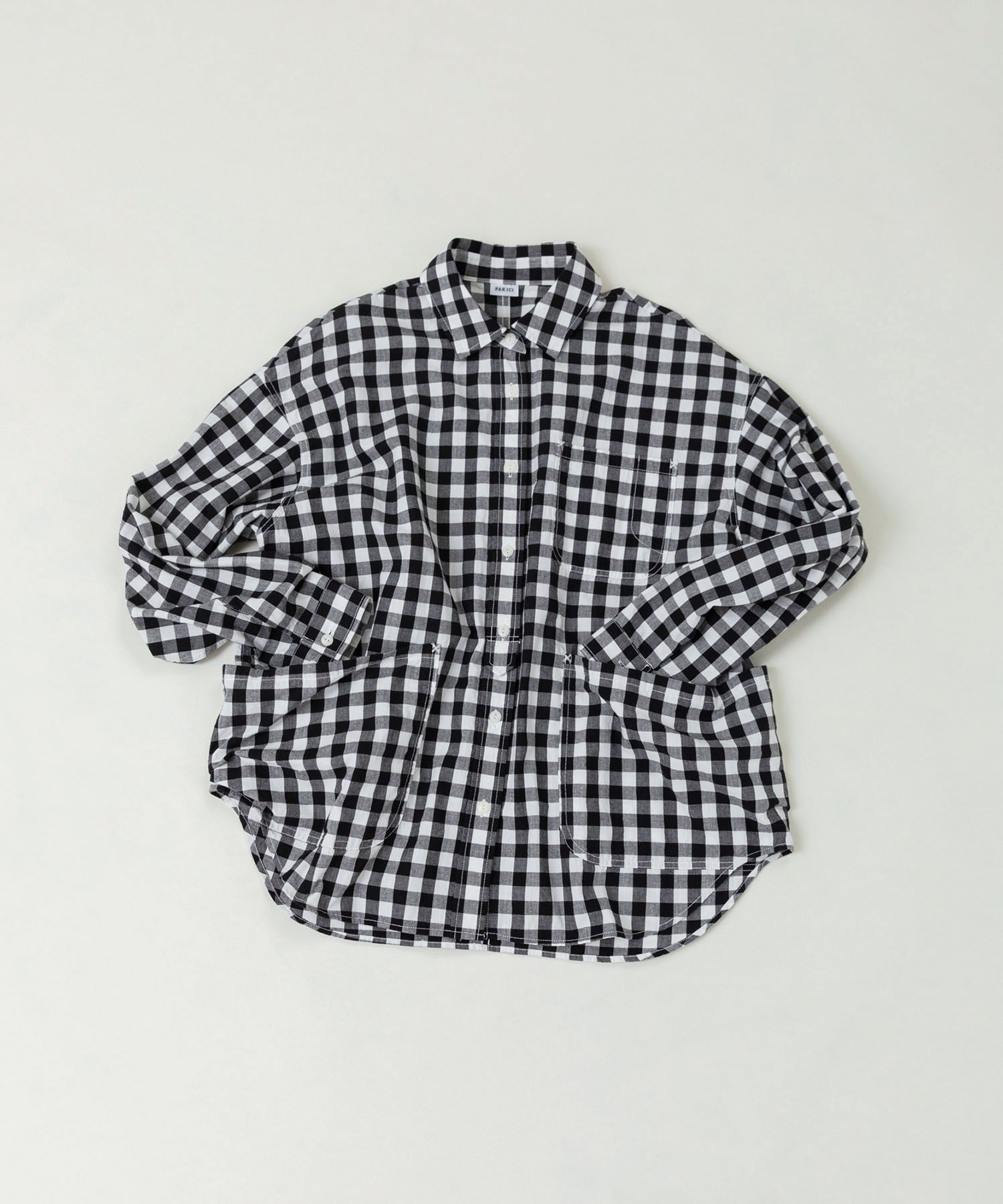 PEPLUM ヨシキヒシヌマ　黒白ギンガムチェックコート PEPLUM ヨシキヒシヌマ 黒白ギンガムチェックコート（PEPLUM