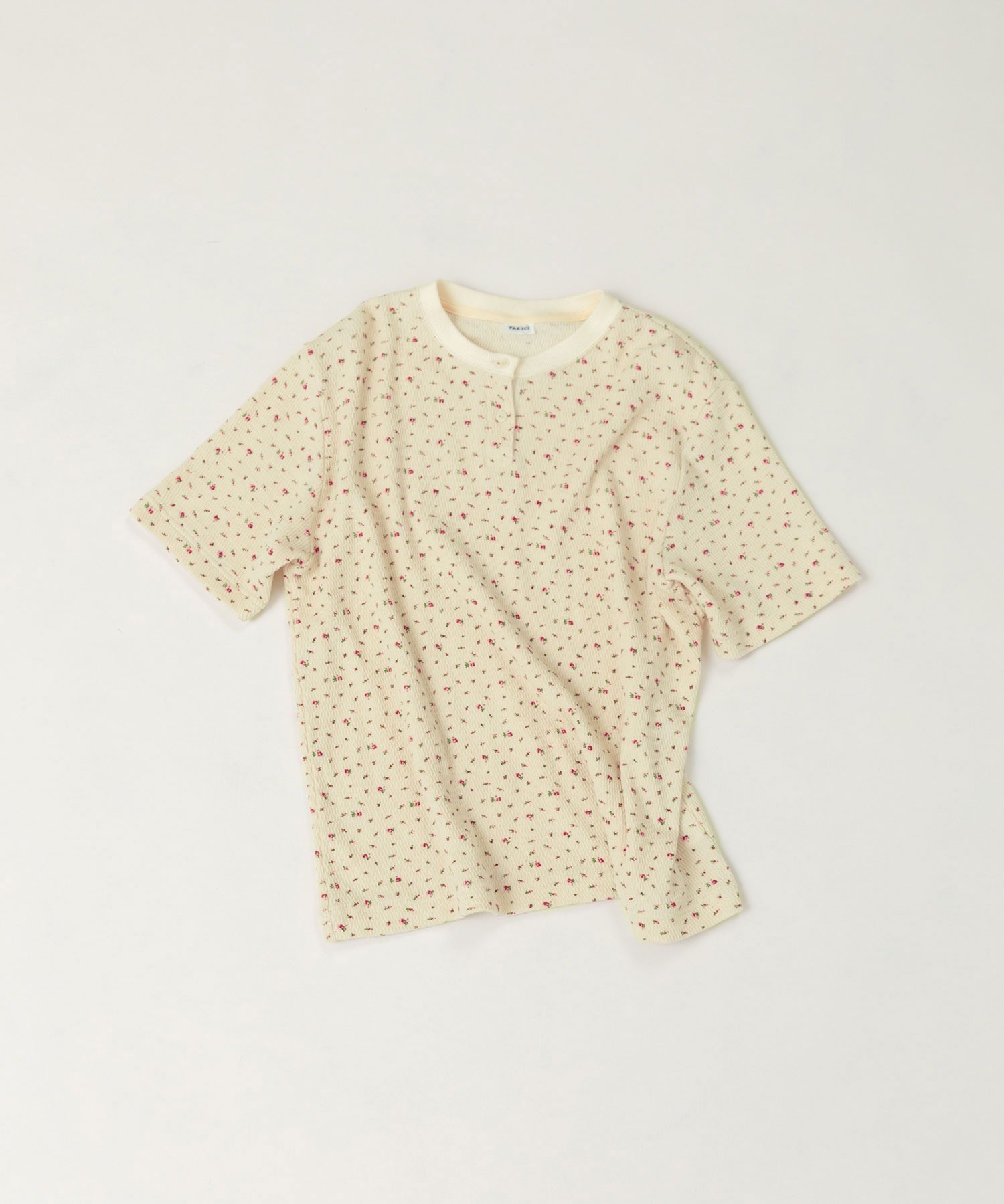 tシャツ USEDサーマル小花プリント ヘンリーネックTシャツ レディース AMBIDEX Store ○USEDサーマル小花プリント ヘンリーネックT