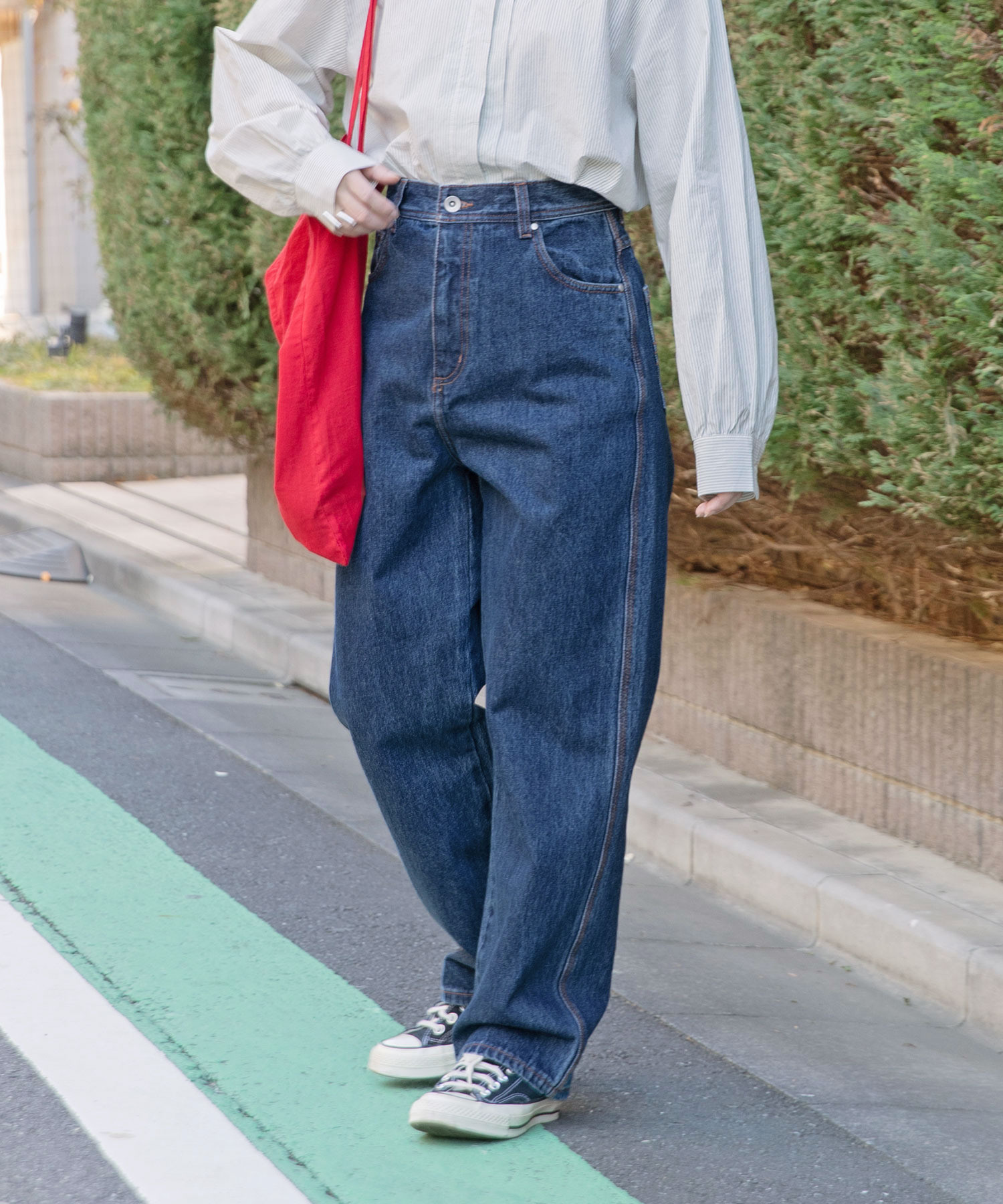 AMBIDEX Store 13OZデニム ストレートパンツ(M アオ): PAR ICI