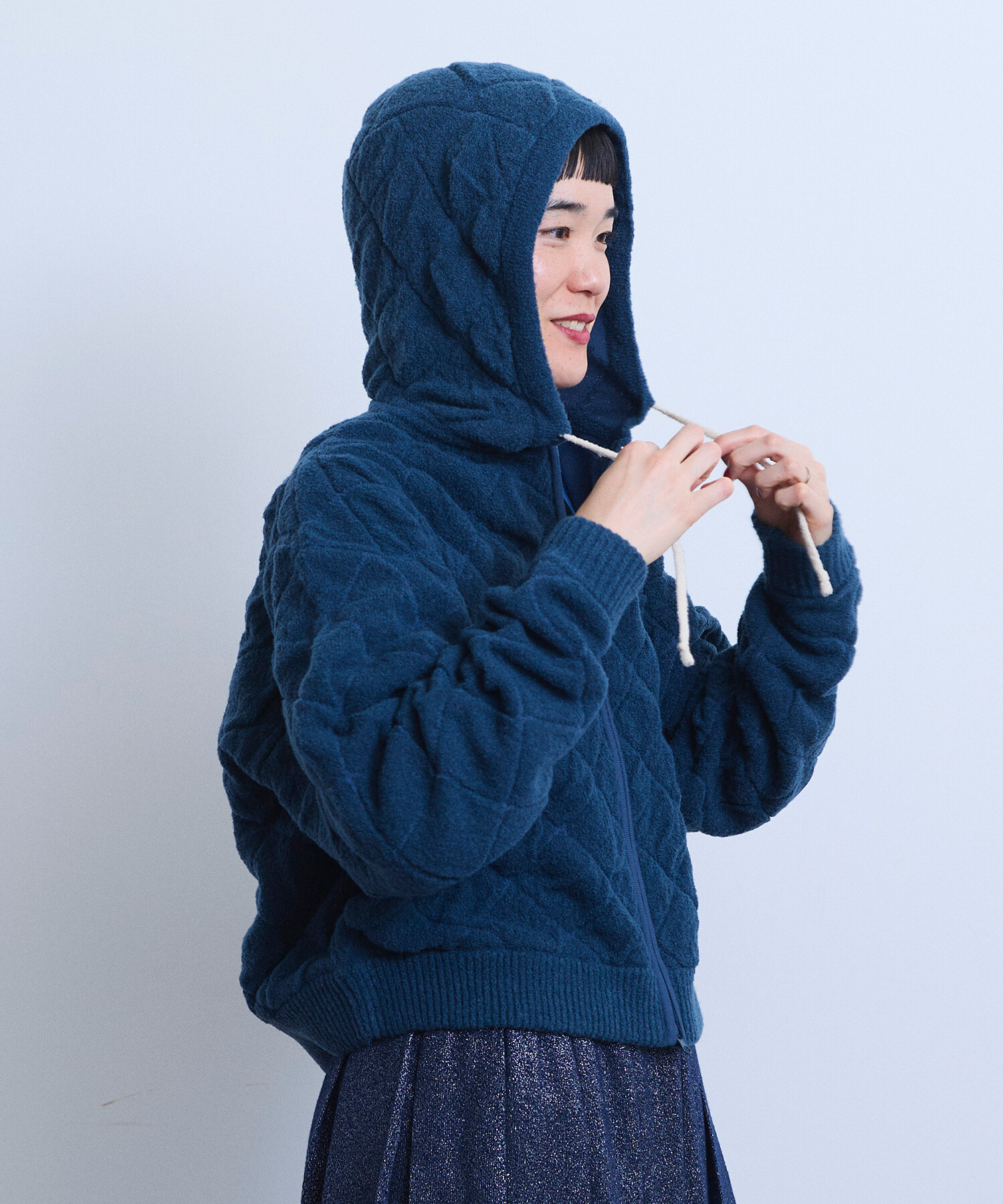 AMBIDEX Store 〇DOUBLE JACQUARD フードパーカー(F NAVY): FLAT-cic