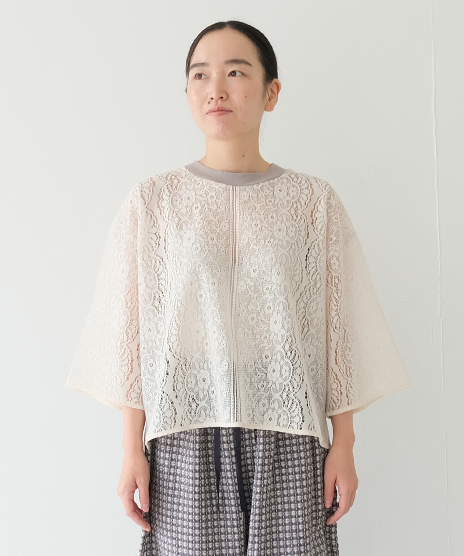 AMBIDEX Store 〇nostalgic lace short sleeve プルオーバー(F キナリ