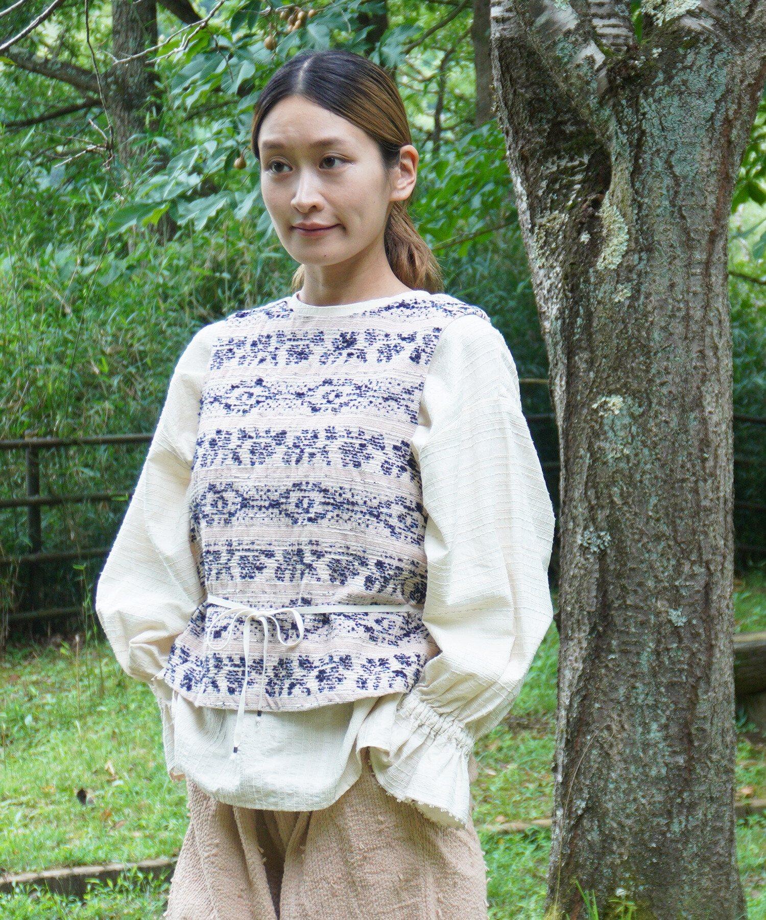 AMBIDEX Store 〇mix yarn jacquard ベスト(F ピンク): FLAT-cic
