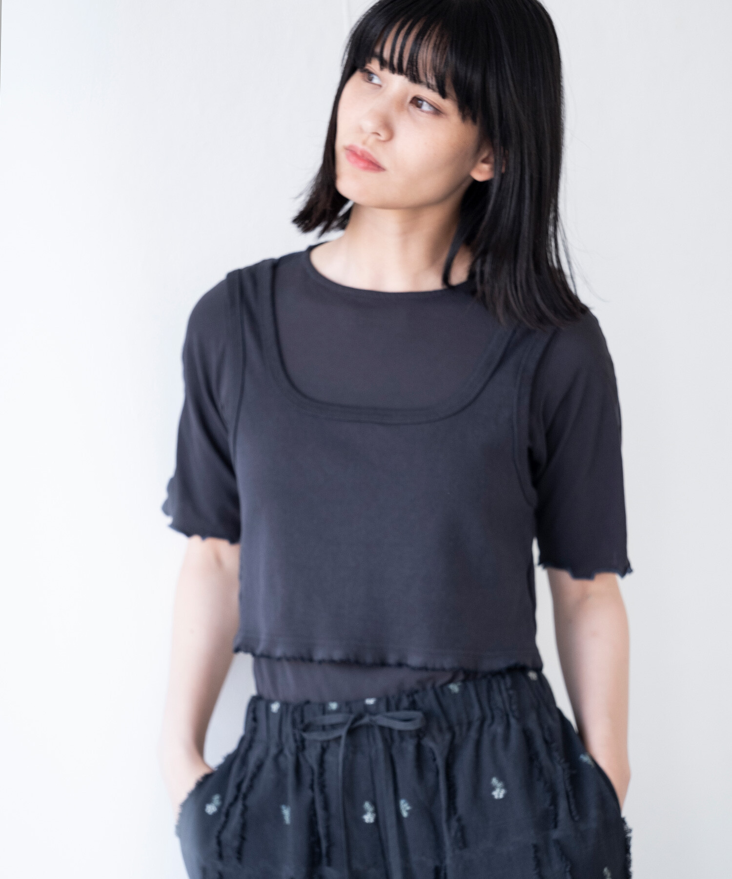AMBIDEX Store 【予約販売】〇poetry レイヤード半袖カットソー