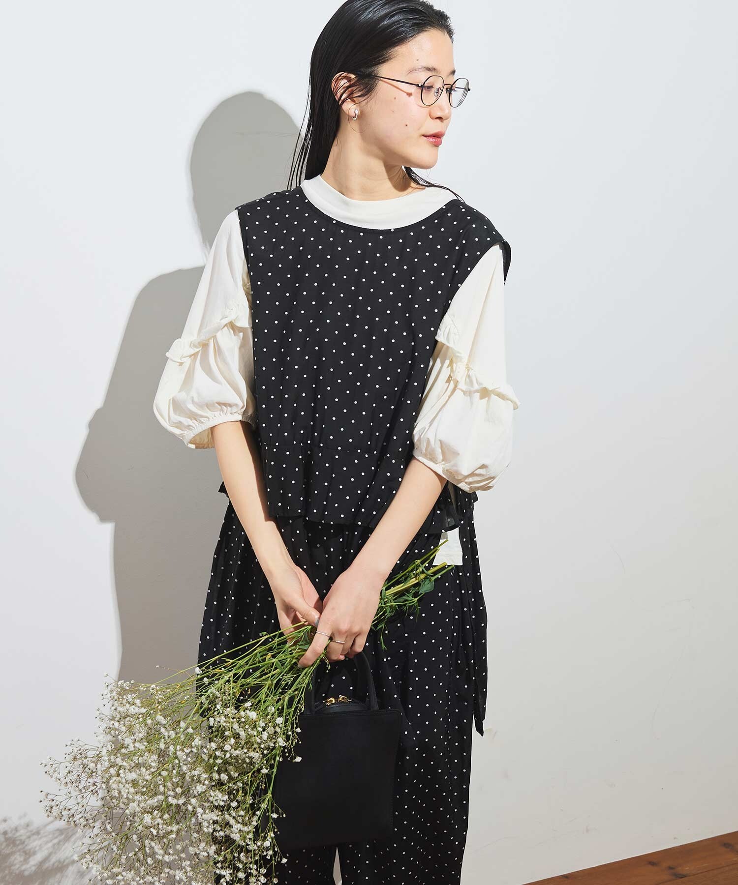 アトリエフランセ 長袖カットソー ブラック Fフランス製 上品シンプル AMBIDEX Store ○frilltulle pullover(F キナリ): l'atelier du