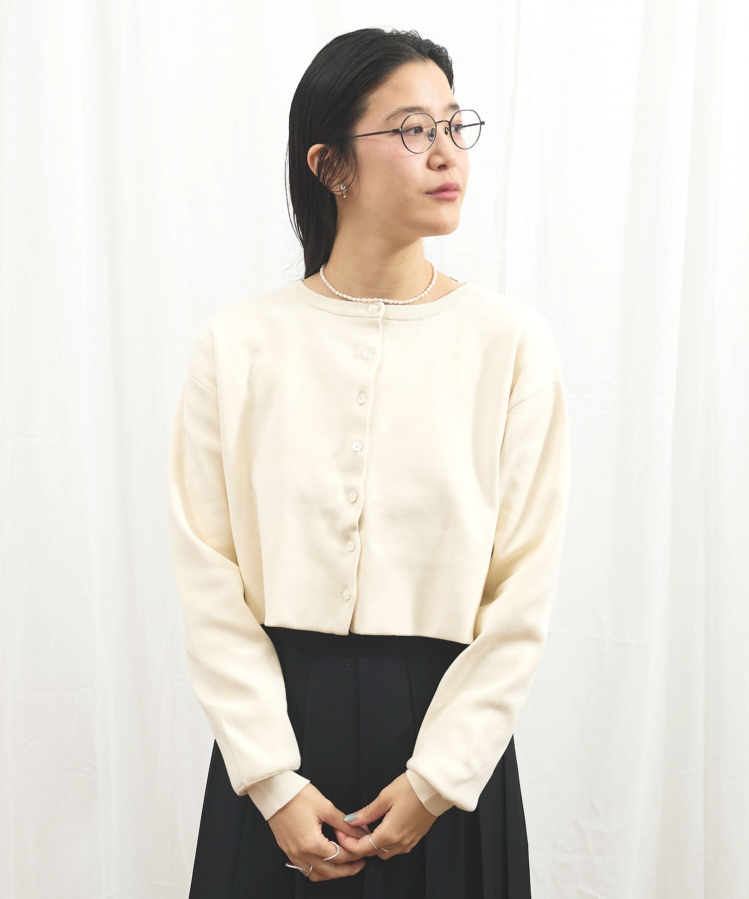 AMBIDEX Store C/Ny pleating cardigan(F クロ): l'atelier du savon