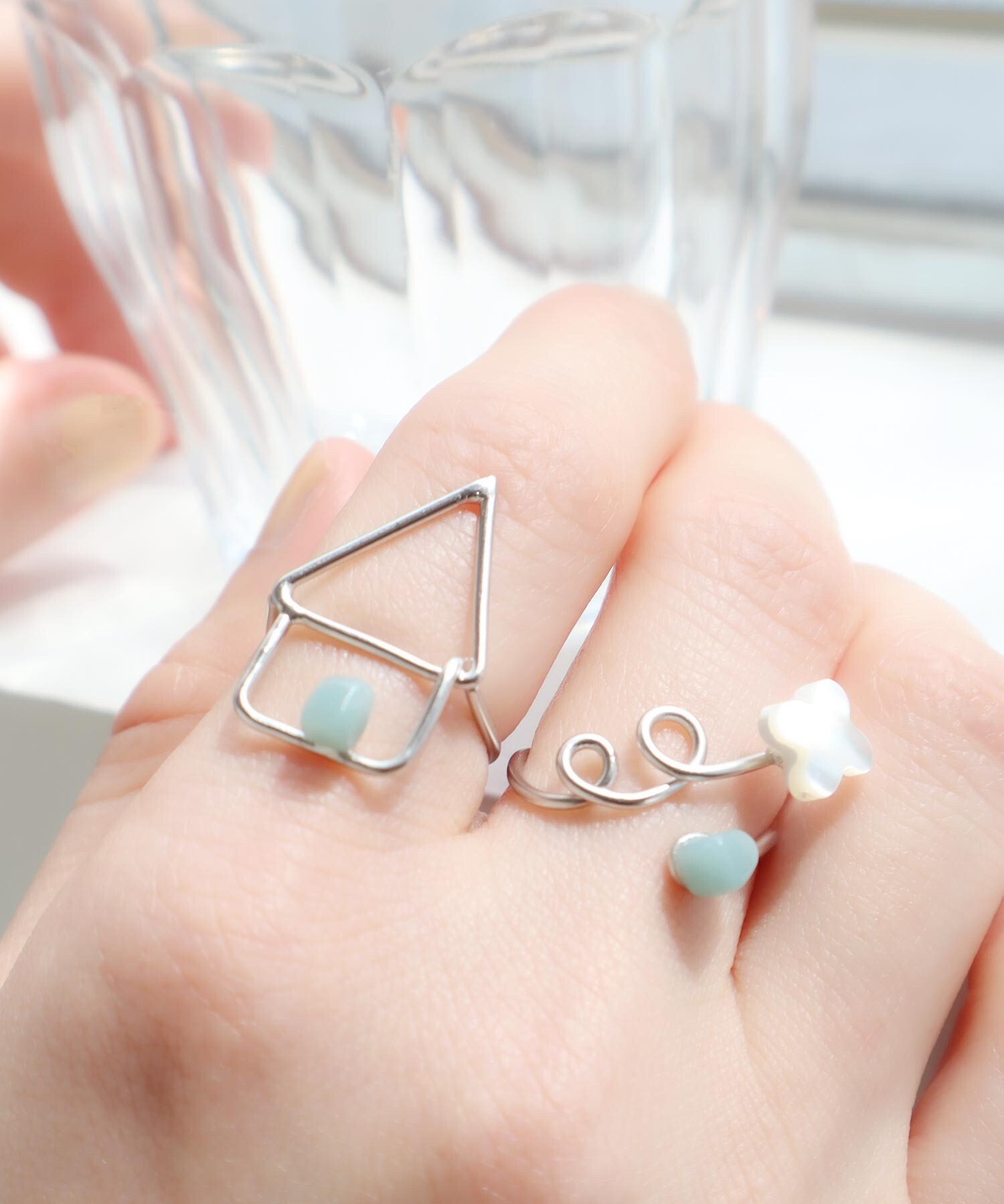 アクセサリー maru goraku AMBIDEX Store 〇くるくるまきつくお花リング (F ゴールド): l