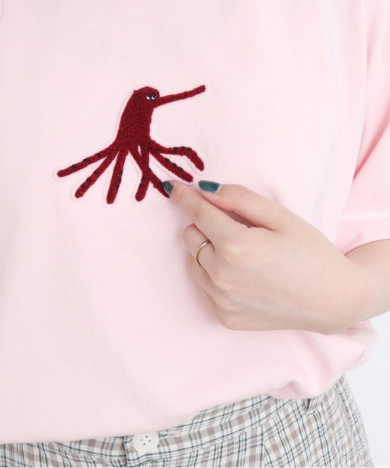 tシャツ 海の生物　さがら刺繍Tシャツ レディース AMBIDEX Store 海の生物 さがら刺繍Tシャツ(F シロ): l'atelier