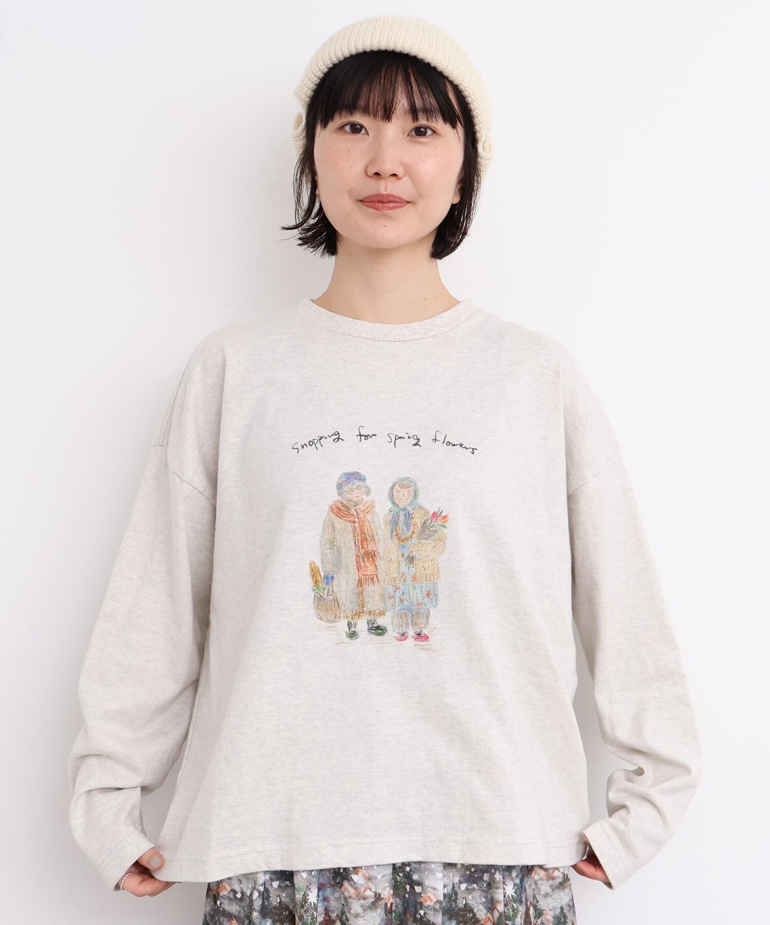 alfです◎ AMBIDEX Store 【予約販売】○冬の終わりの、お散歩おばあちゃんT(F