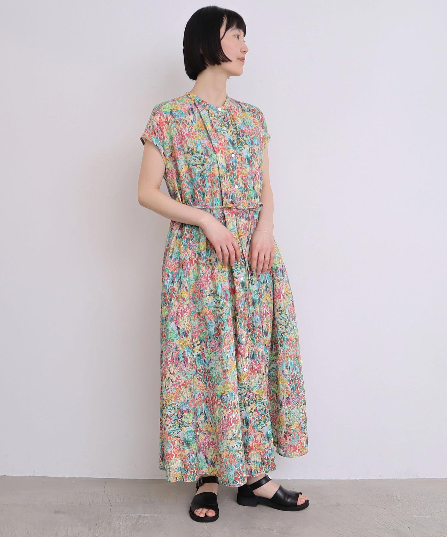 セール】 Mariposa 蝶々モチーフプリントワンピース （ロング