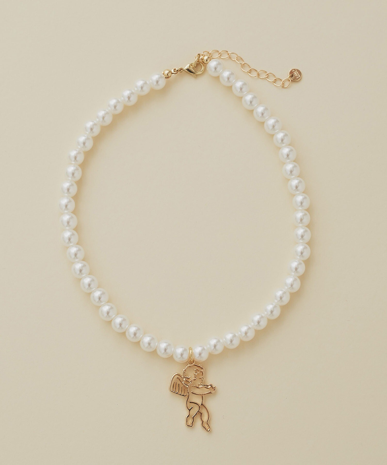 AMBIDEX Store 〇ANGEL CHARM pearl necklace(F ゴールド): l'atelier 