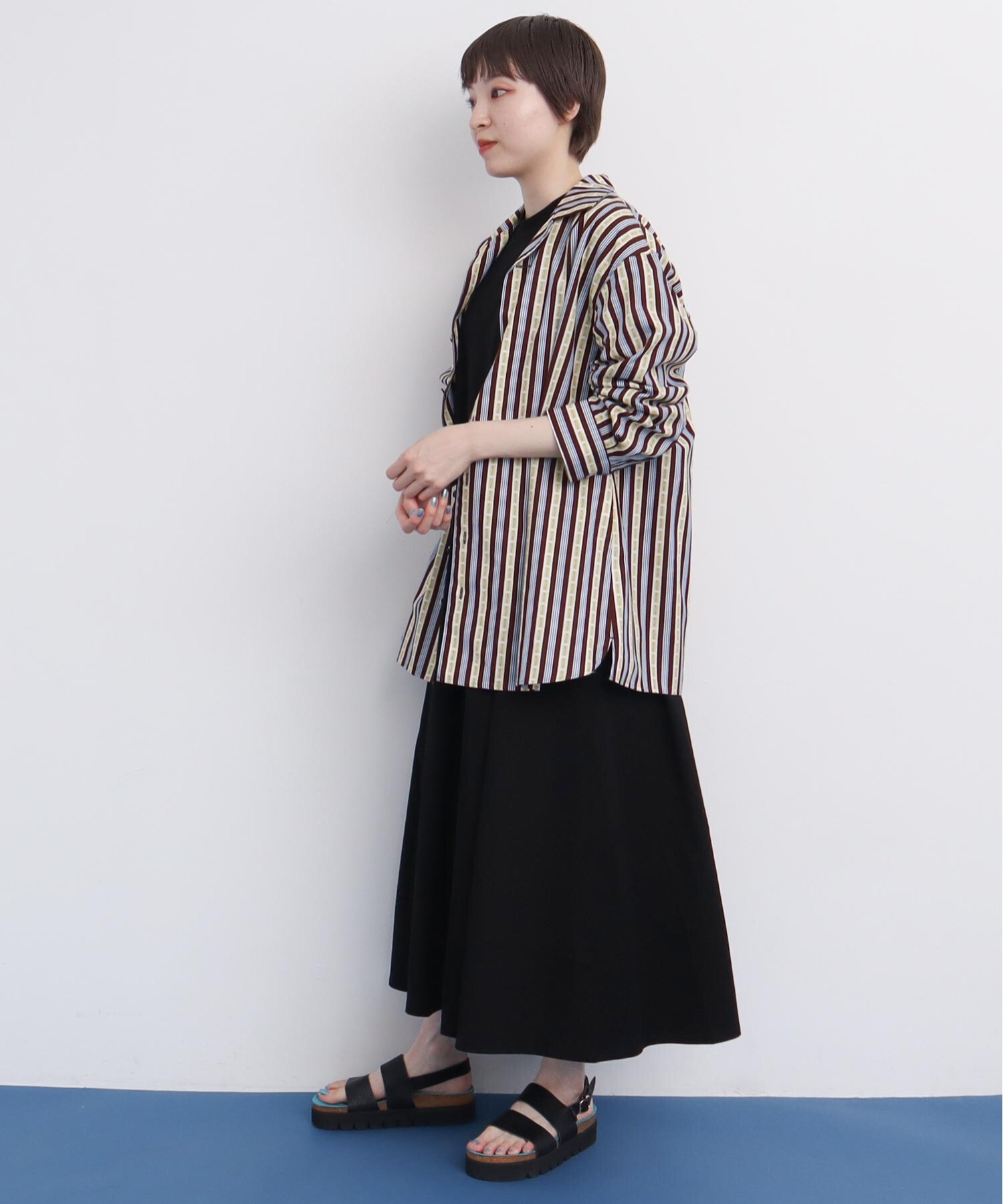 AMBIDEX Store ○○BETTER BUTTER STRIPE 開襟シャツ(F コゲチャ): l'atelier du savon