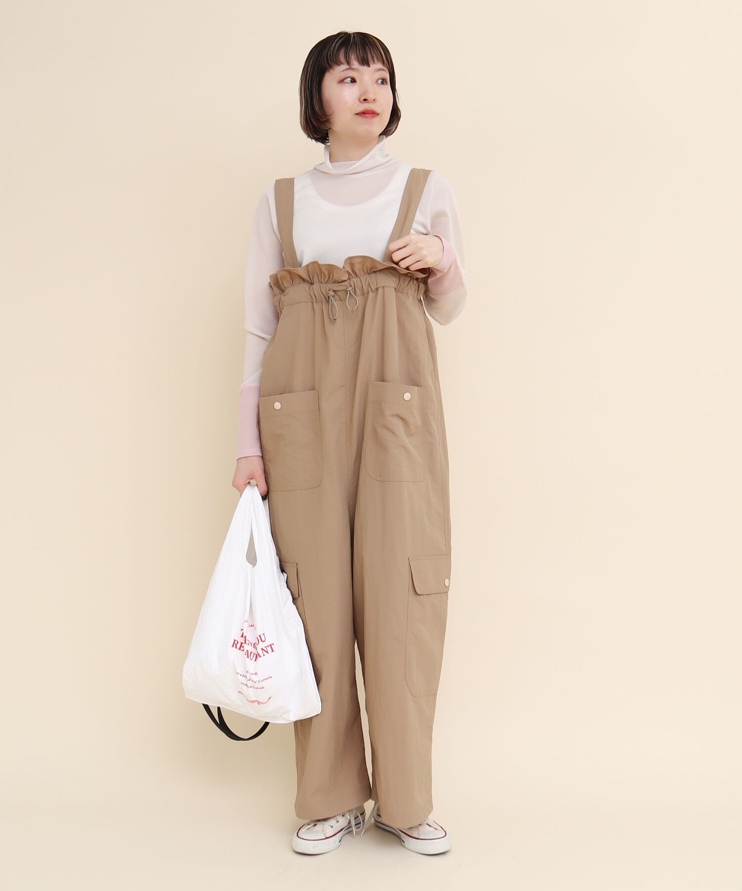 AMBIDEX Store ○NYLON pocket overall(F ベージュ): l'atelier du savon