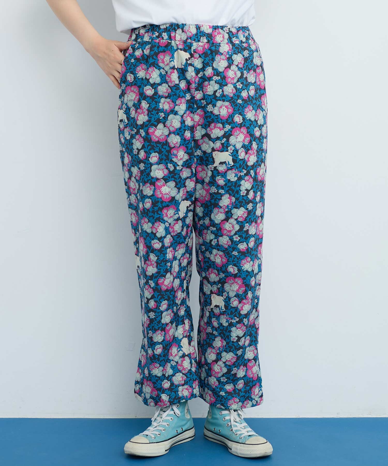 AMBIDEX Store ○Arctic Flower スリットパンツ(F チャコールグレー