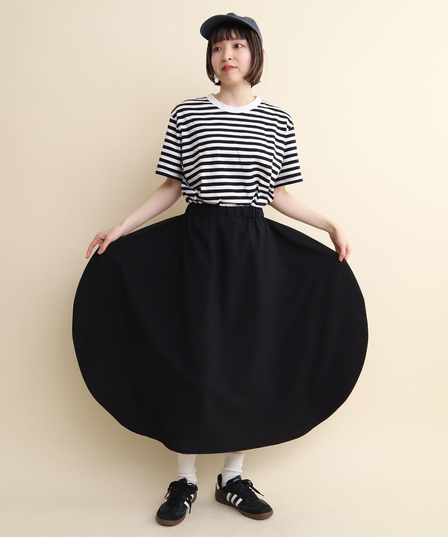 AMBIDEX Store 【予約販売】△○BLACK full moon skirt(F クロ): l 