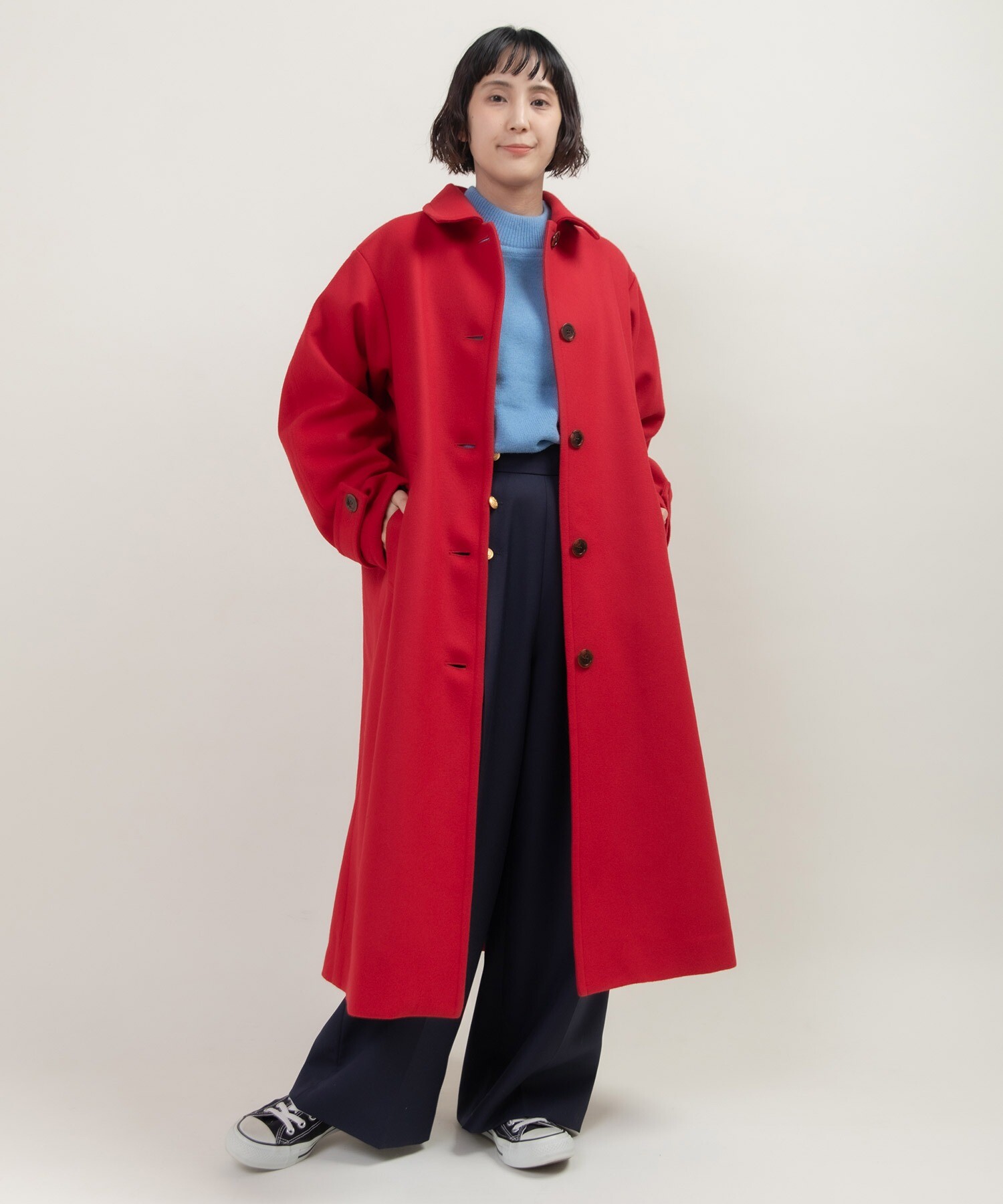 ハードメルトン ステンカラーコート