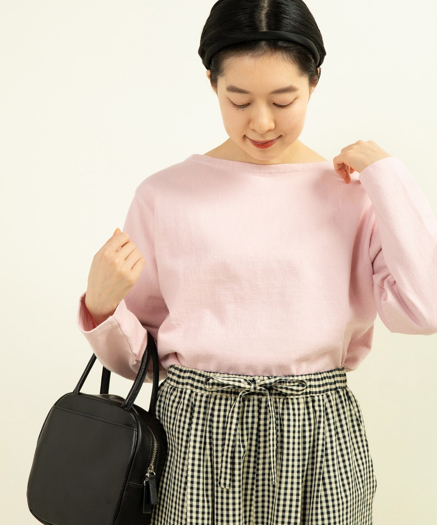 AMBIDEX Store 16/2空紡糸ボーダー 製品染めボートネックプルオーバー