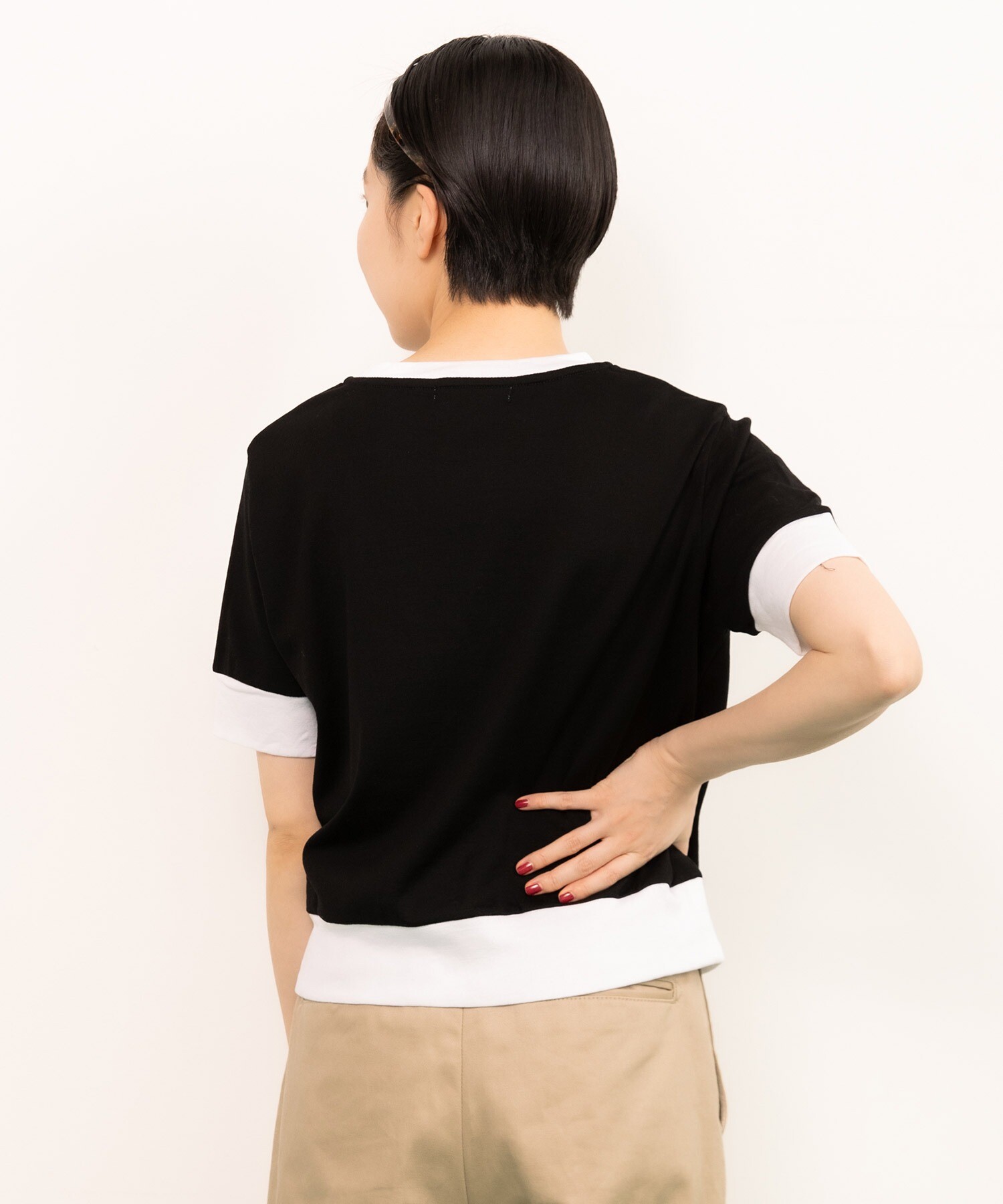 AMBIDEX Store ○連シルフライス バイカラーTシャツ(F サックス