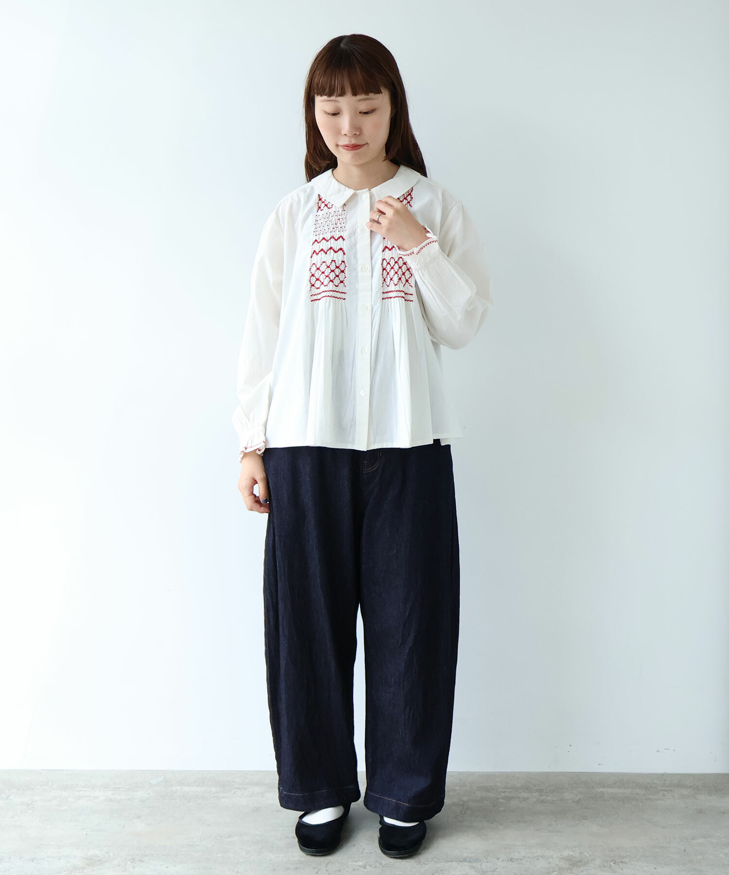 AMBIDEX Store ○ smocking fuwari ブラウス(F クロ): bulle de savon