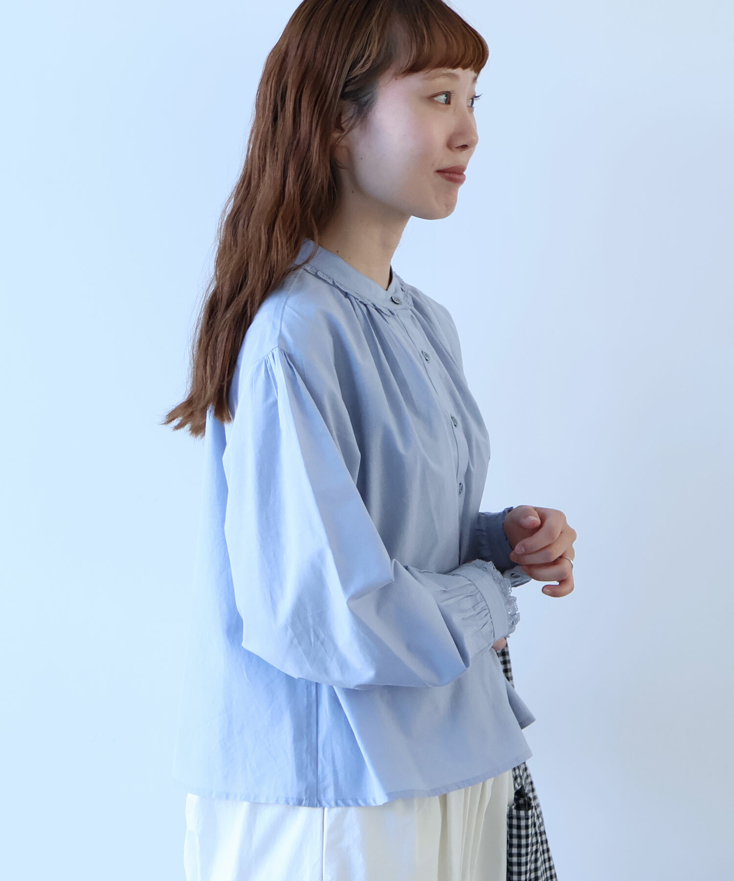 ゆかページ　0926 透かし編みロングベストサイドスリット夏服[品番：AGCW0006717