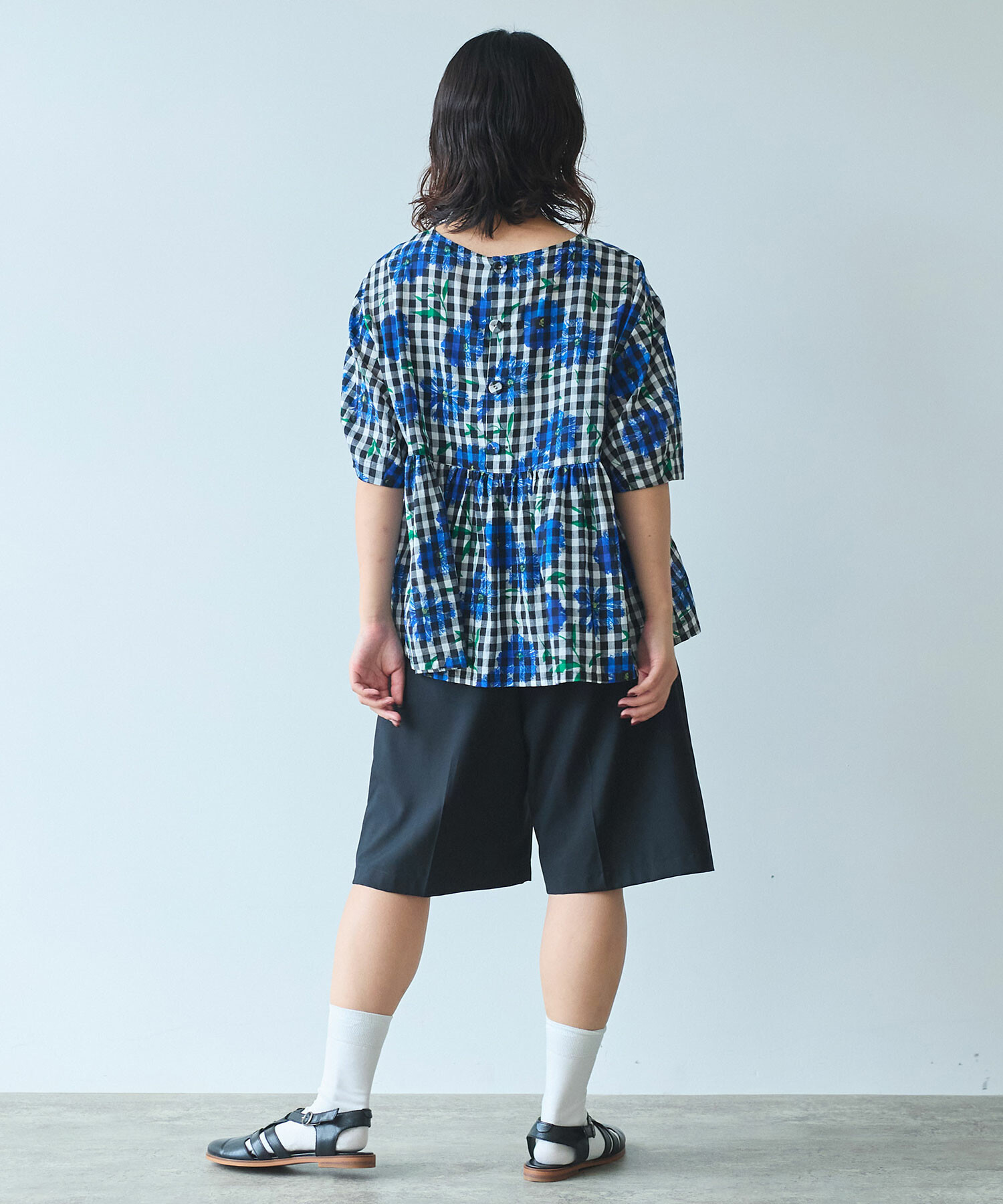 AMBIDEX Store 〇 suisai hana プリント ブラウス(F アオ