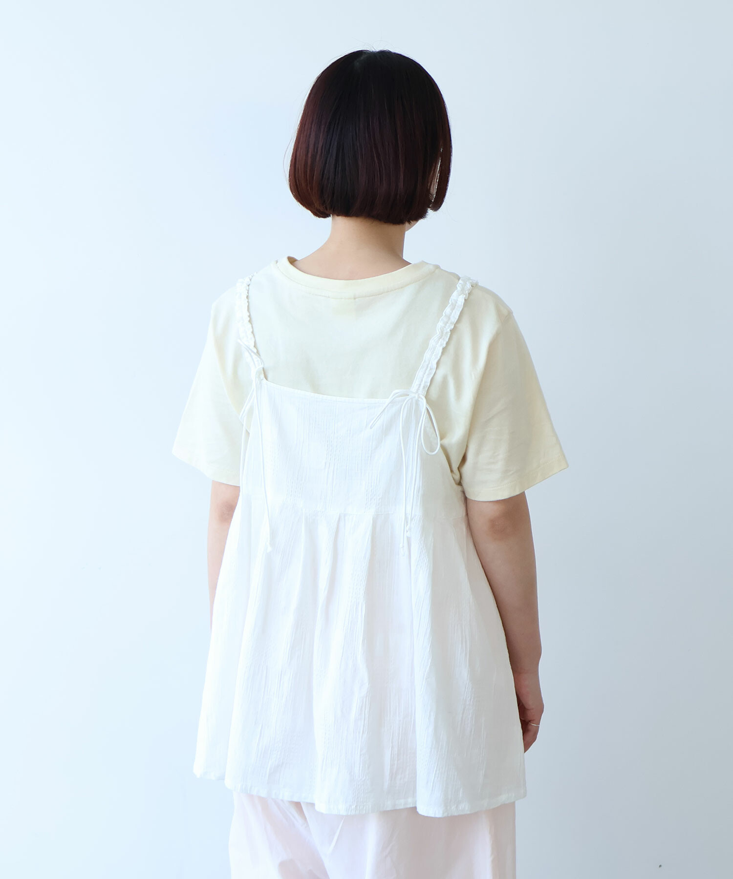 AMBIDEX Store ○ patchwork ジャカード キャミブラウス(F シロ