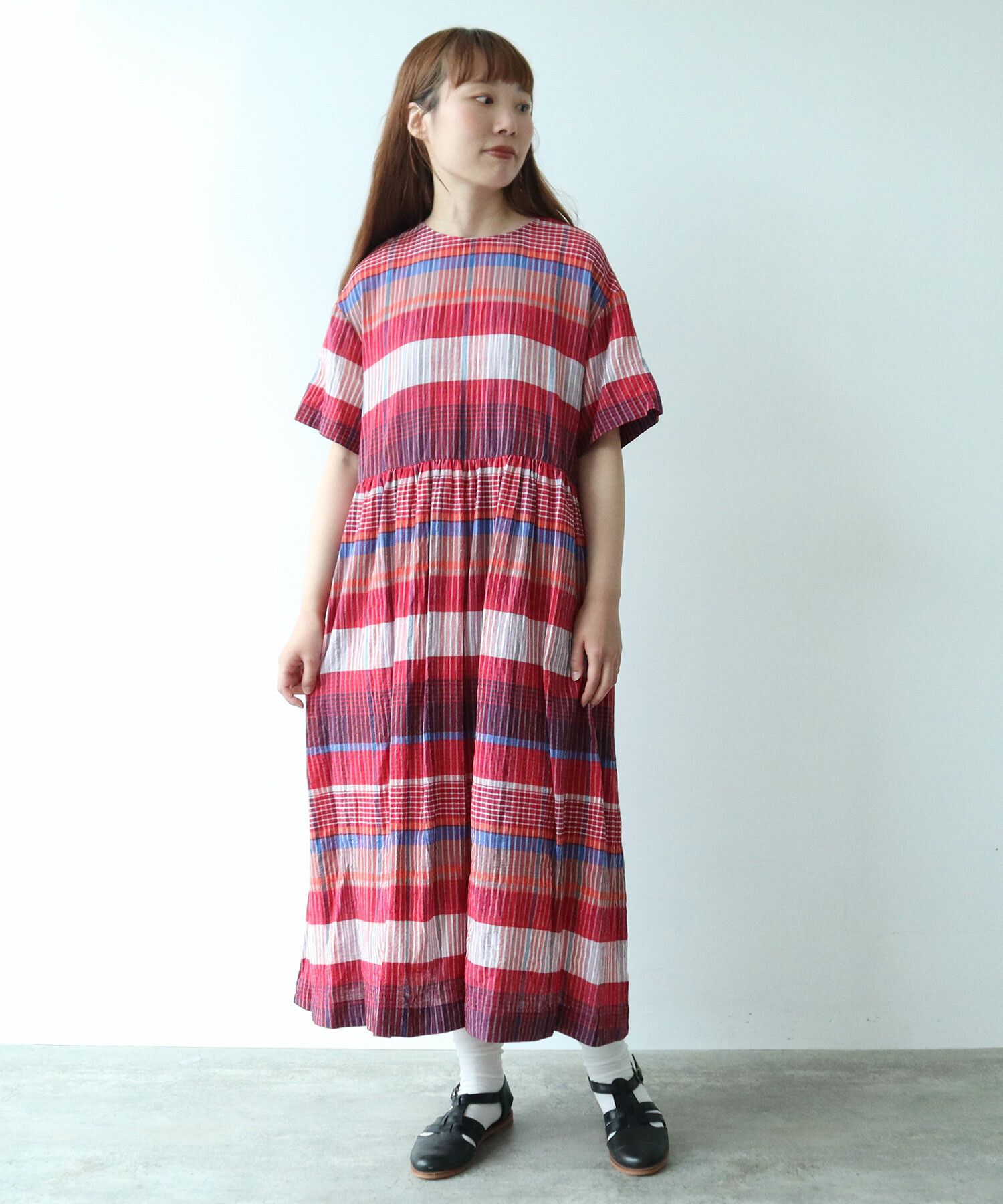 みかん ビッグチェックドッキングOP ピンク z-ANE-408_11-1.jpg?1749259853