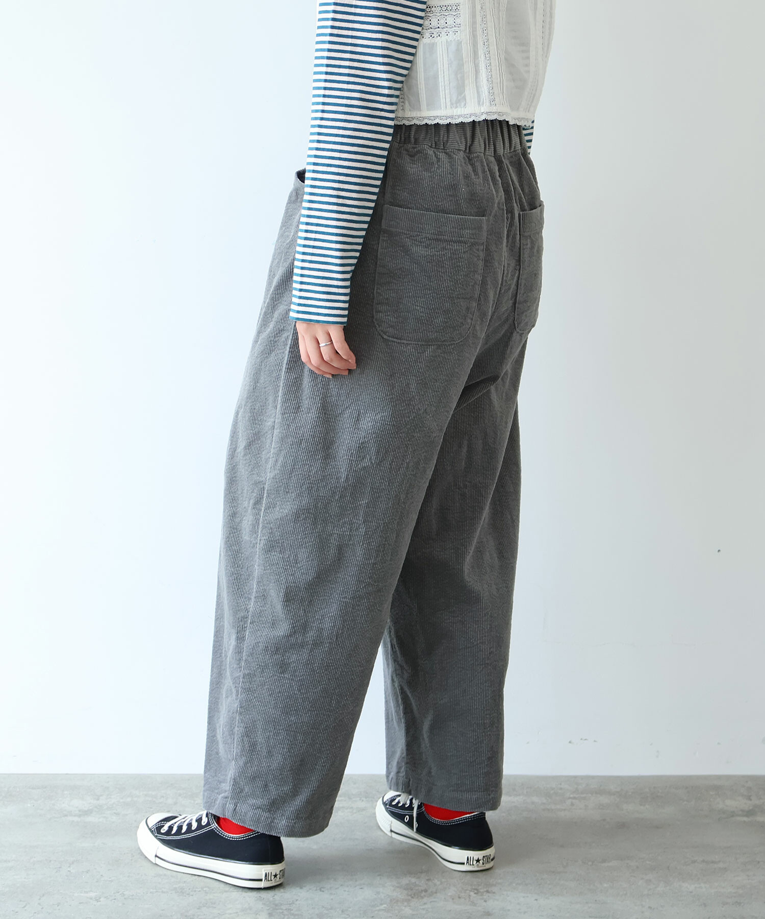 AMBIDEX Store ○ 11W サッカーコーデュロイ パンツ(F アイボリー