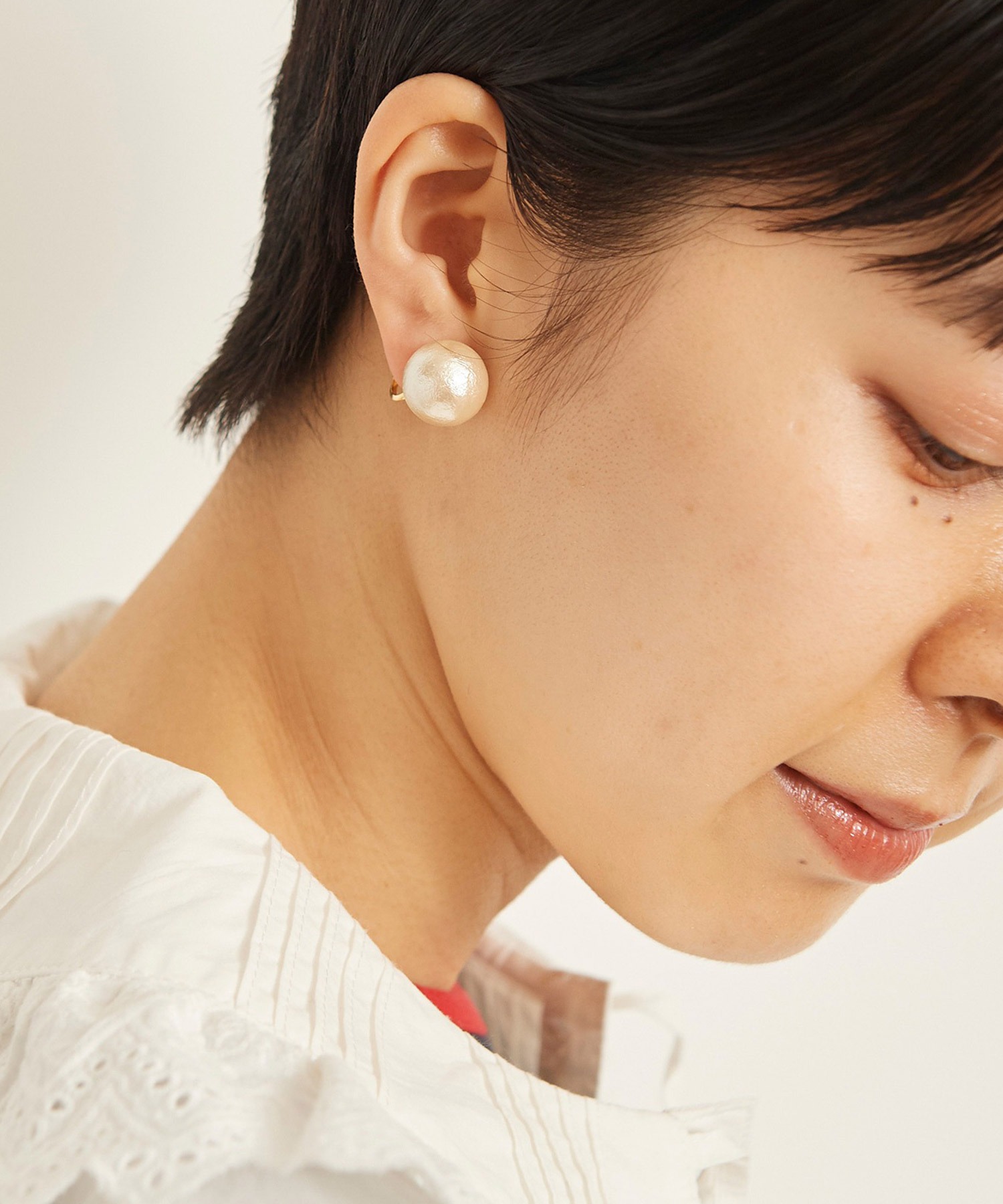 AMBIDEX Store ○コットンパール イヤリング(F キナリ): CHILD WOMAN