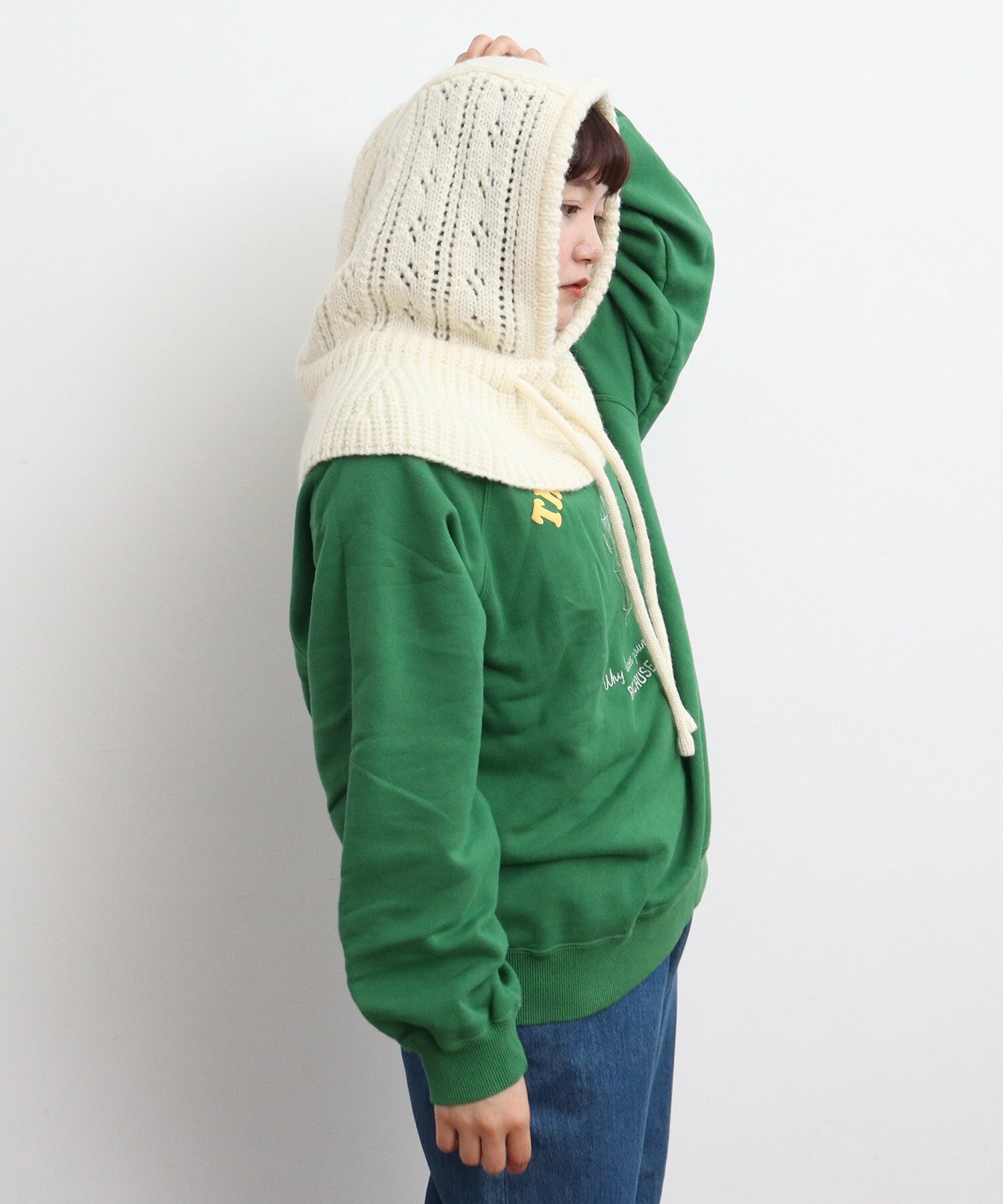 こぬページ AMBIDEX Store 【予約販売】○1/3Wool 透かし編み フード(F