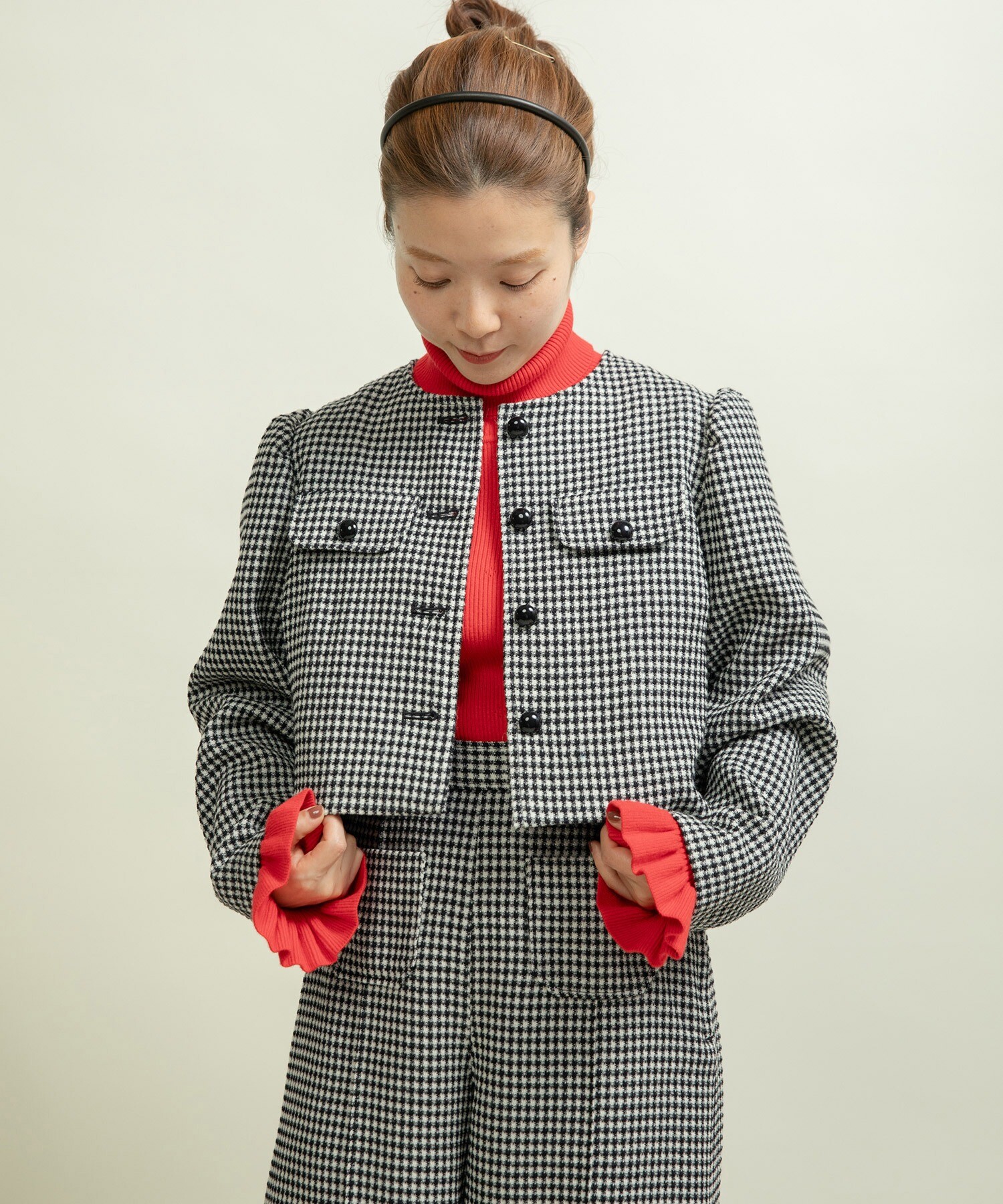 AMBIDEX Store 【予約販売】○ウールギンガムジャケット(F クロ