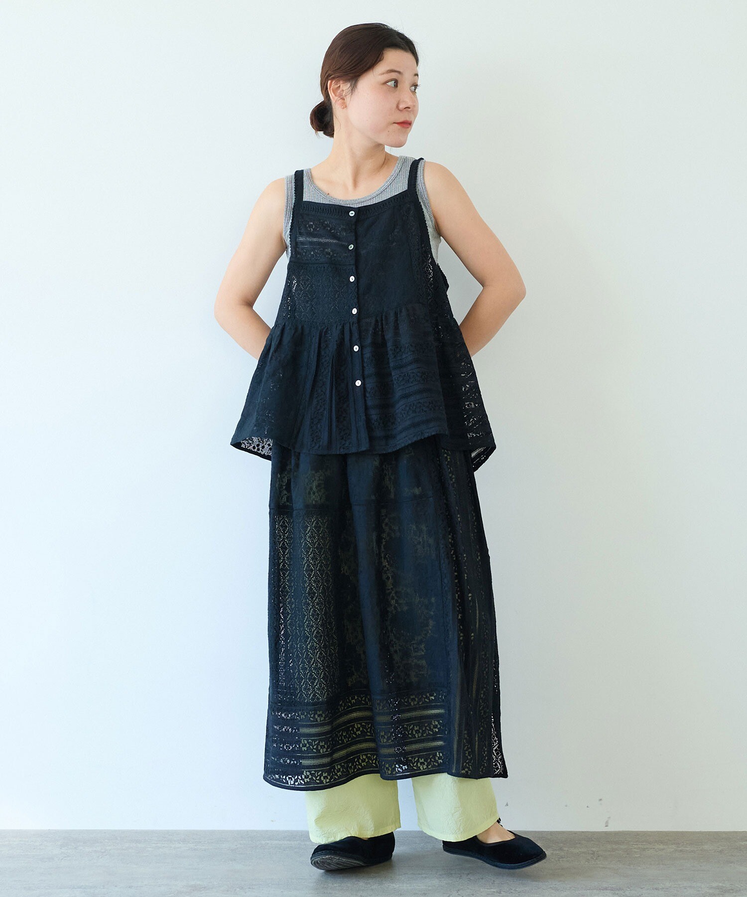 AMBIDEX Store △○indiaパッチワークレース キャミビスチェ(F