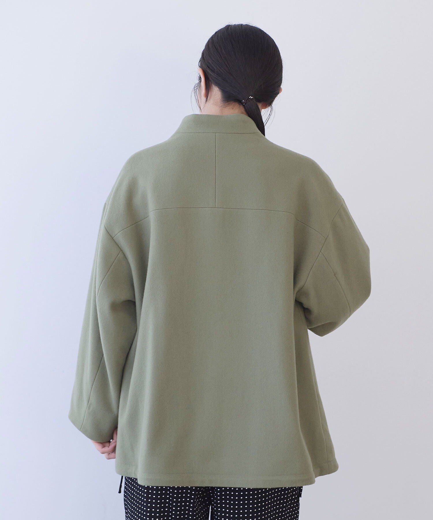 AMBIDEX Store @W/super100 bottleneck drawstrings hem コート(F クロ