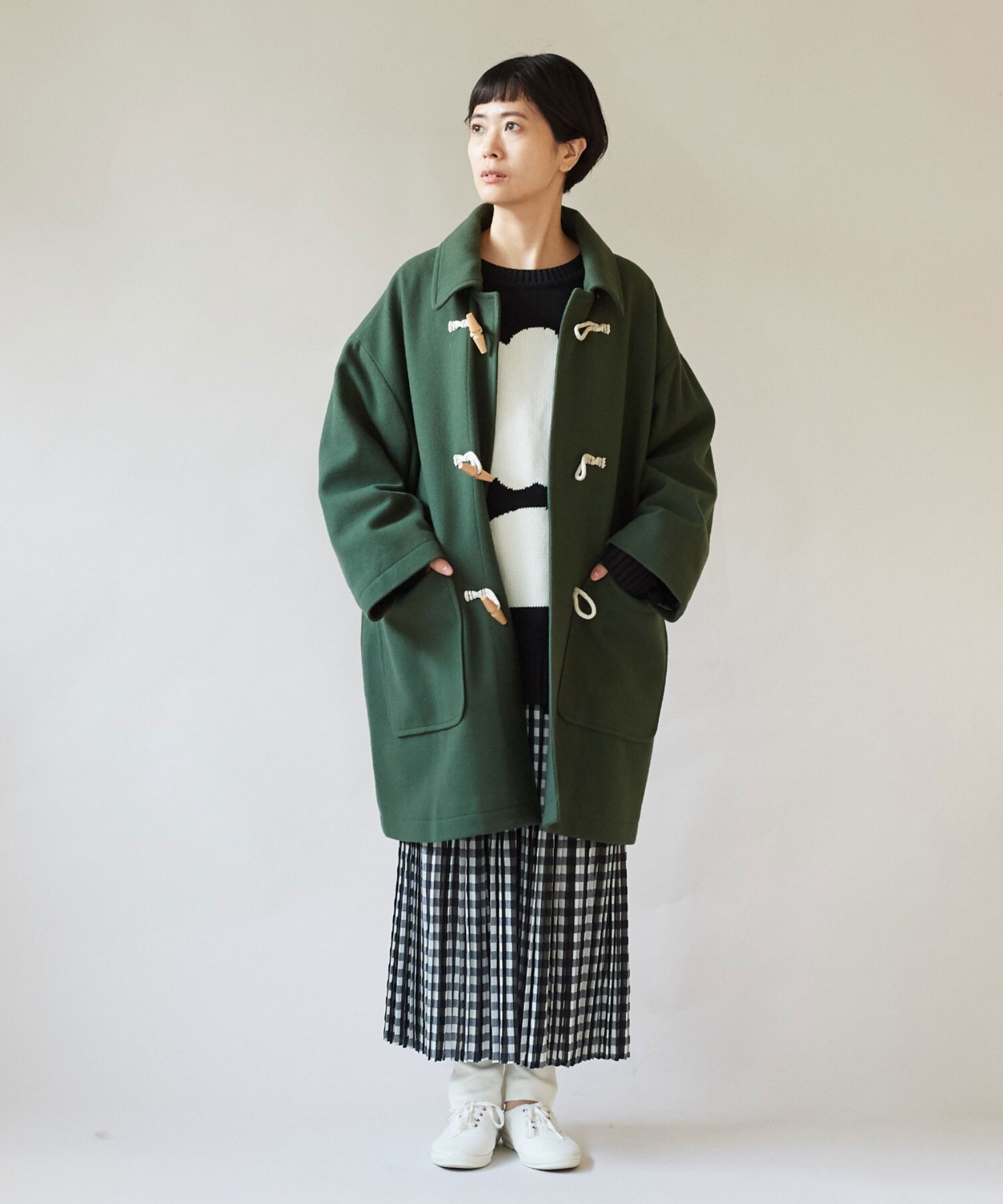 AMBIDEX Store Wool/super100 midle length duffle コート(F クロ): yuni
