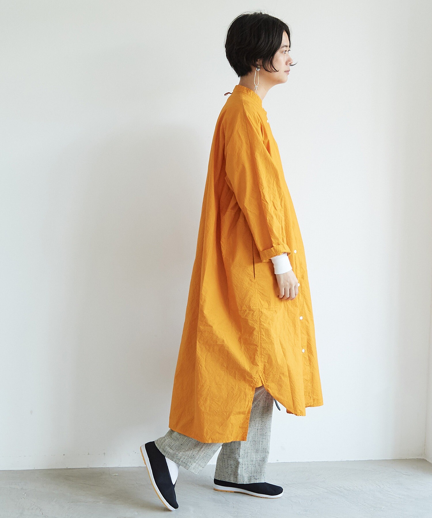 yuni  Cupra/Cotton/Linen  シャツワンピース