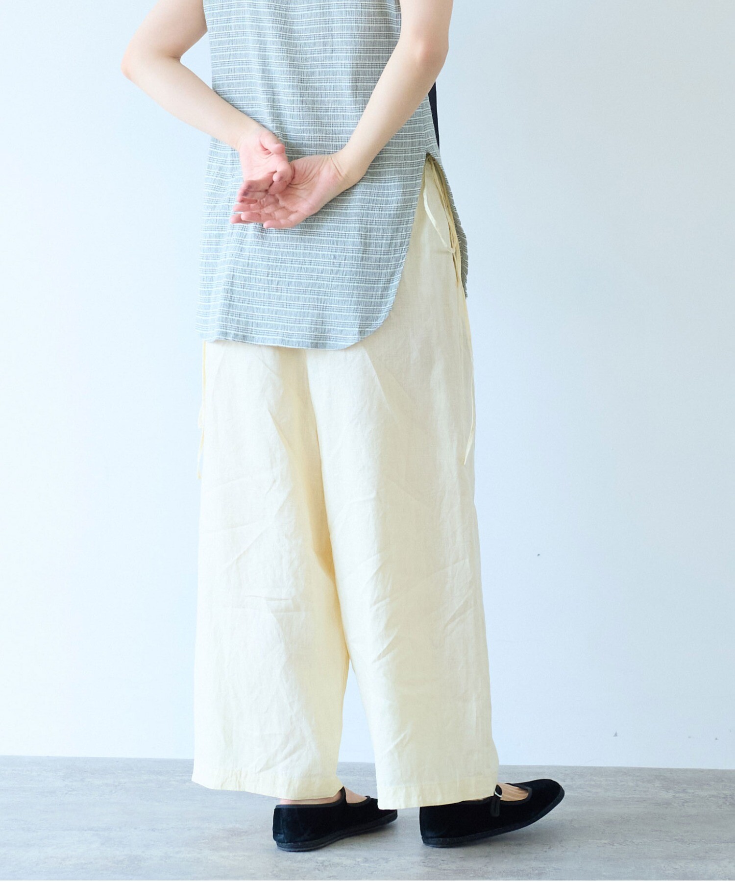 AMBIDEX Store △○Linen drawstrings パンツ(F オレンジ): yuni