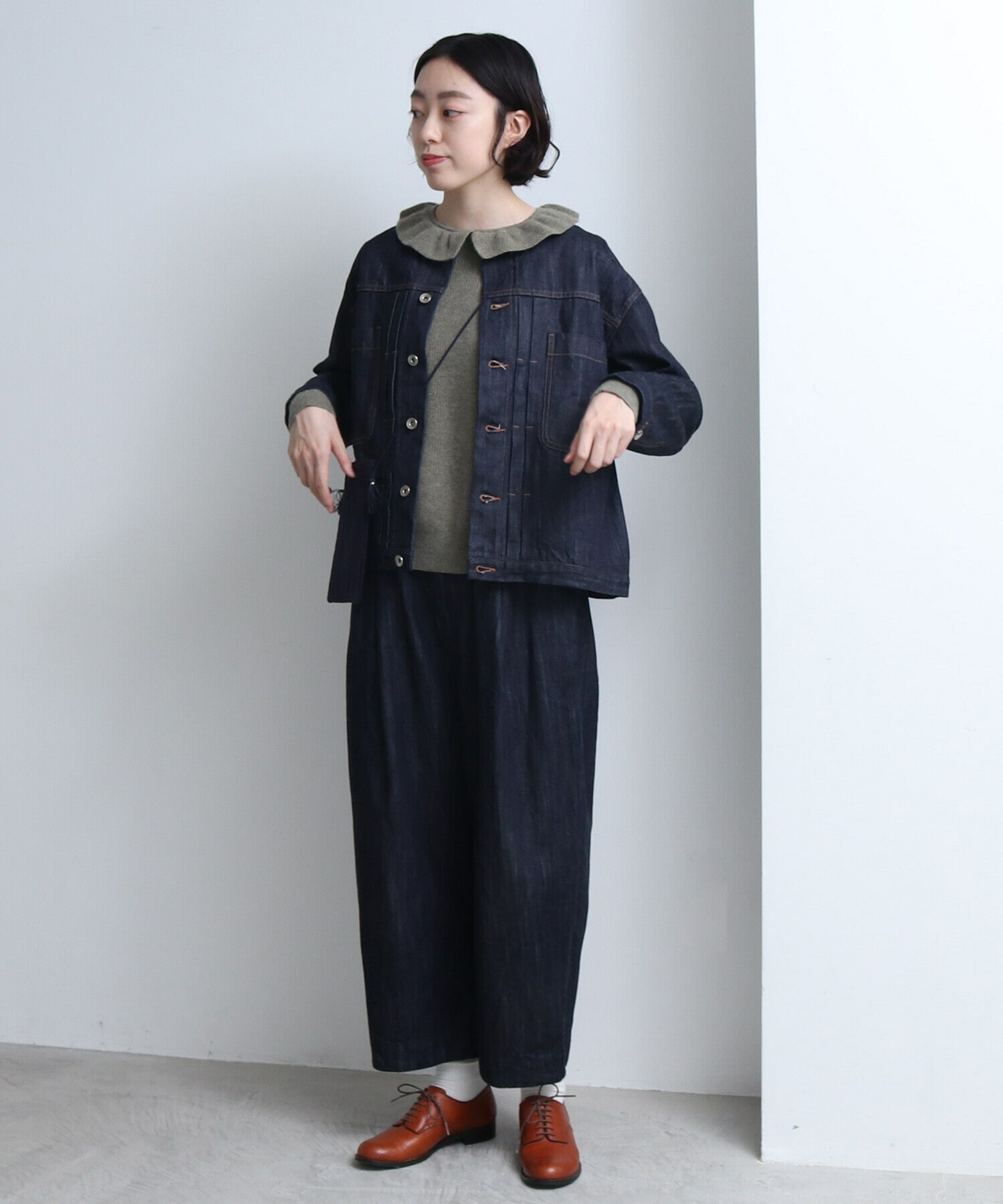 AMBIDEX Store ○ビンテージコットン バックゴムパンツ(F キナリ