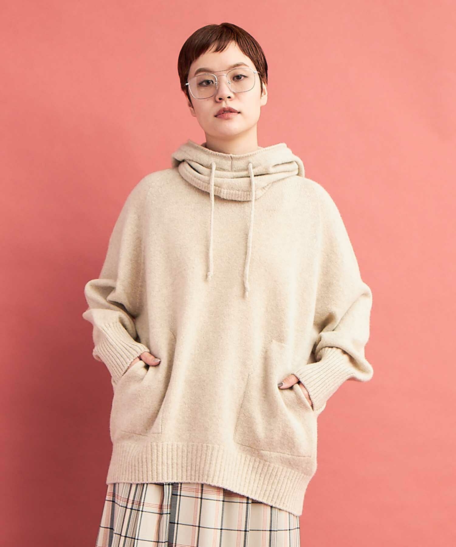 AMBIDEX Store ○ラムウール/カシミア MOCK NECK プルオーバー(F ECRU