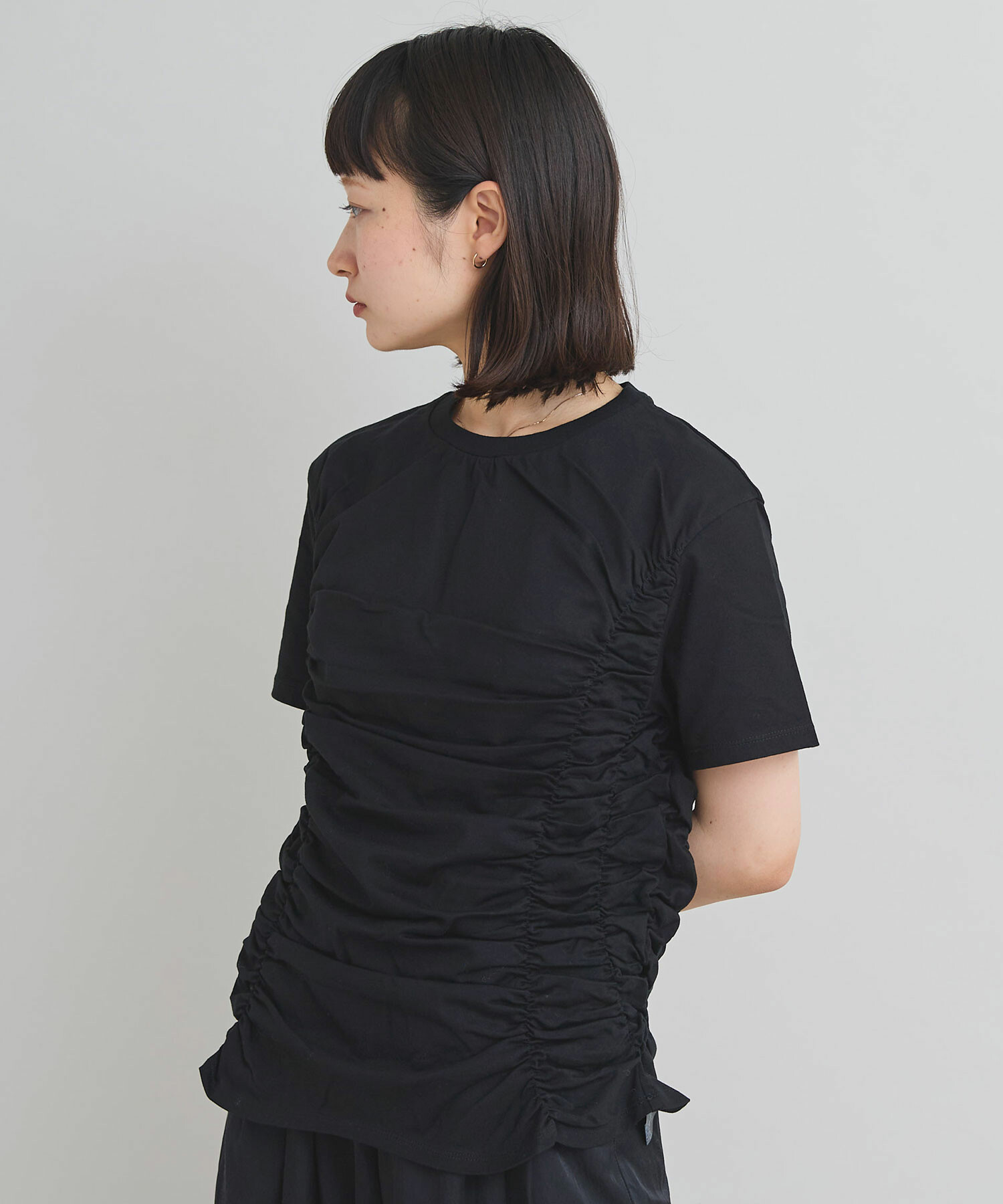 新品 タグ類無し シャーリングホイップTシャツ ブラウン 新色追加/全骨格◎】シャーリングホイップTシャツ