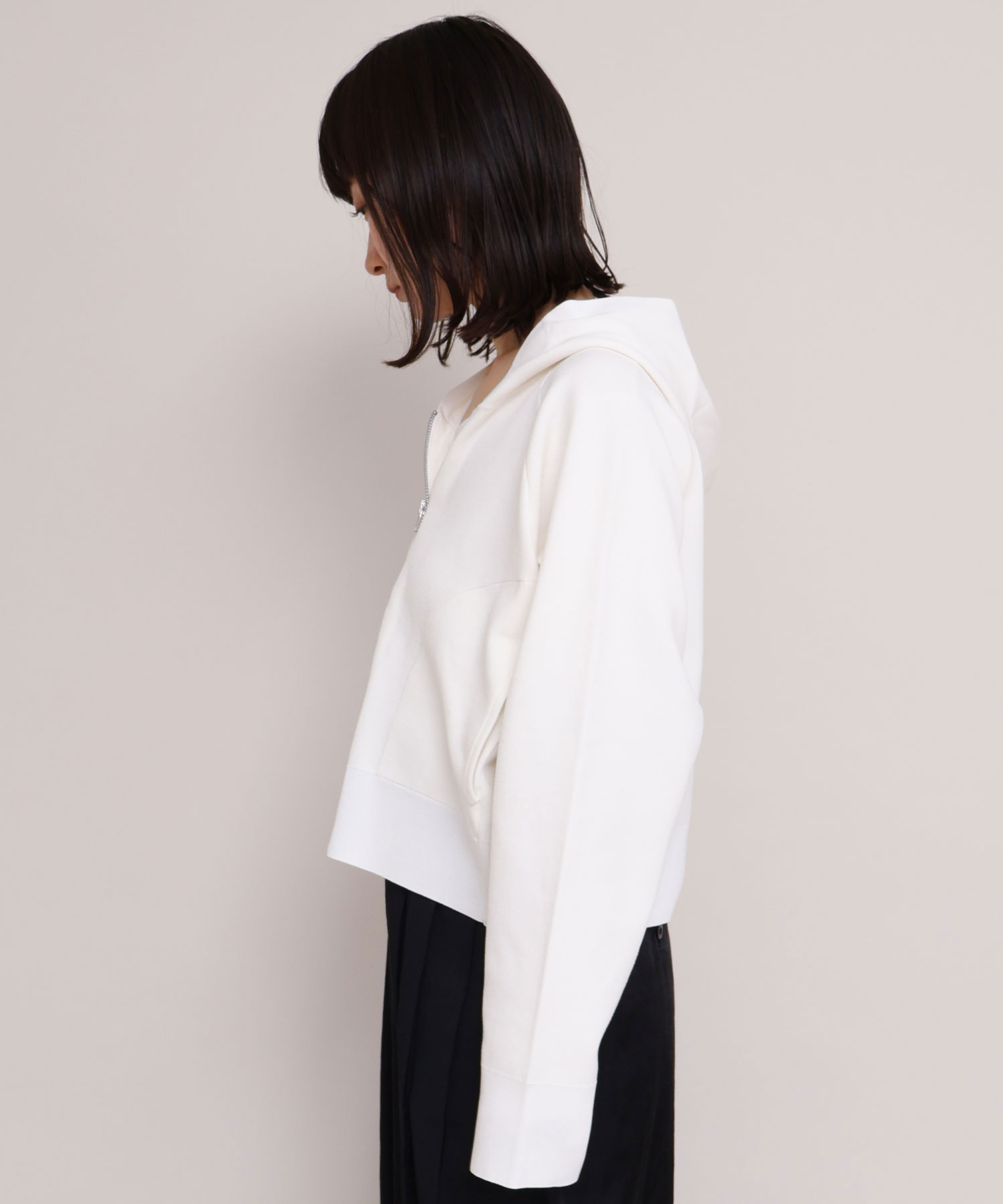 AMBIDEX Store ハイブリットベンベルグ接結 ジップ パーカー(F シロ): iki