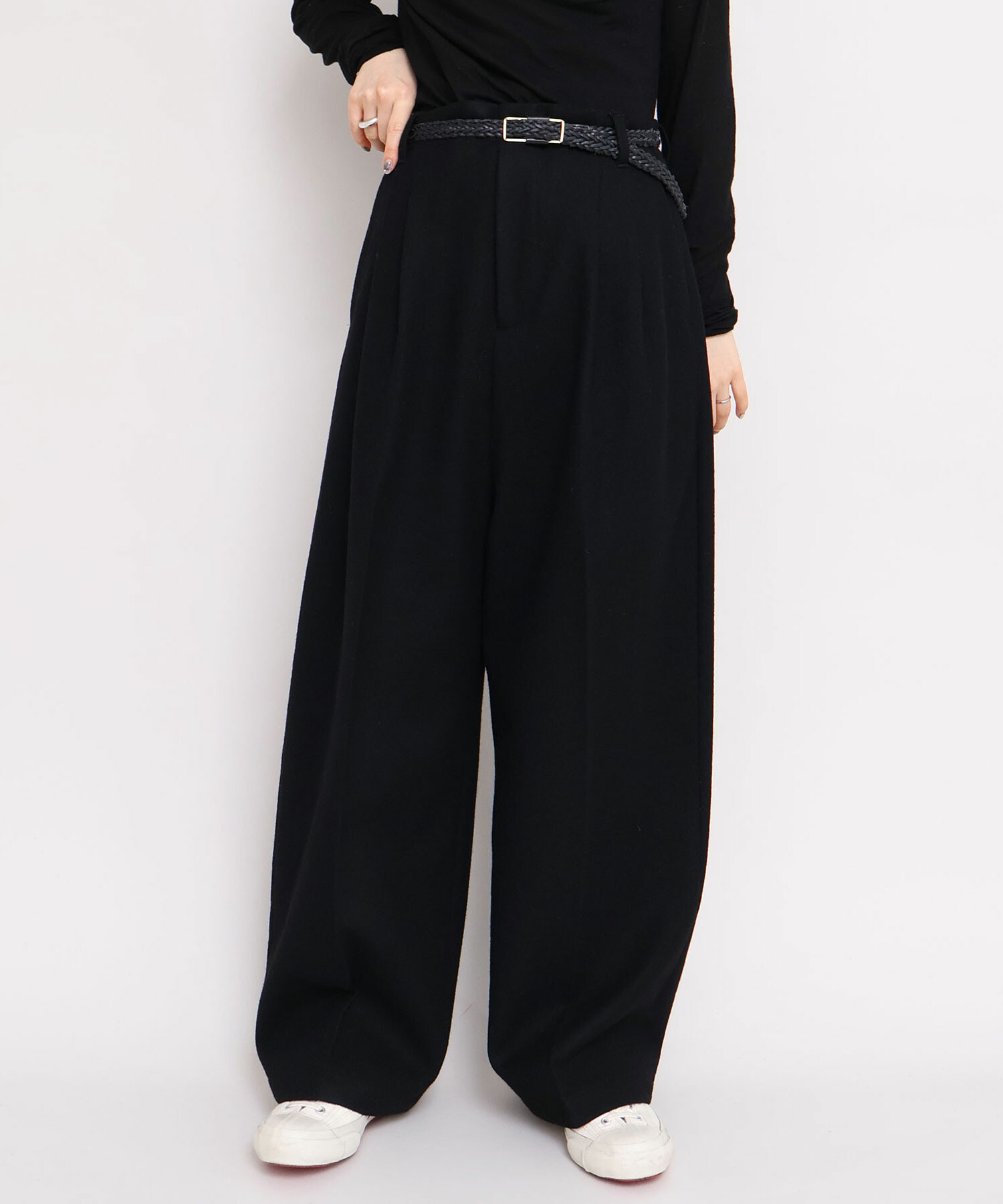 AMBIDEX Store 〇強縮ウール 2タックテーパード パンツ(F