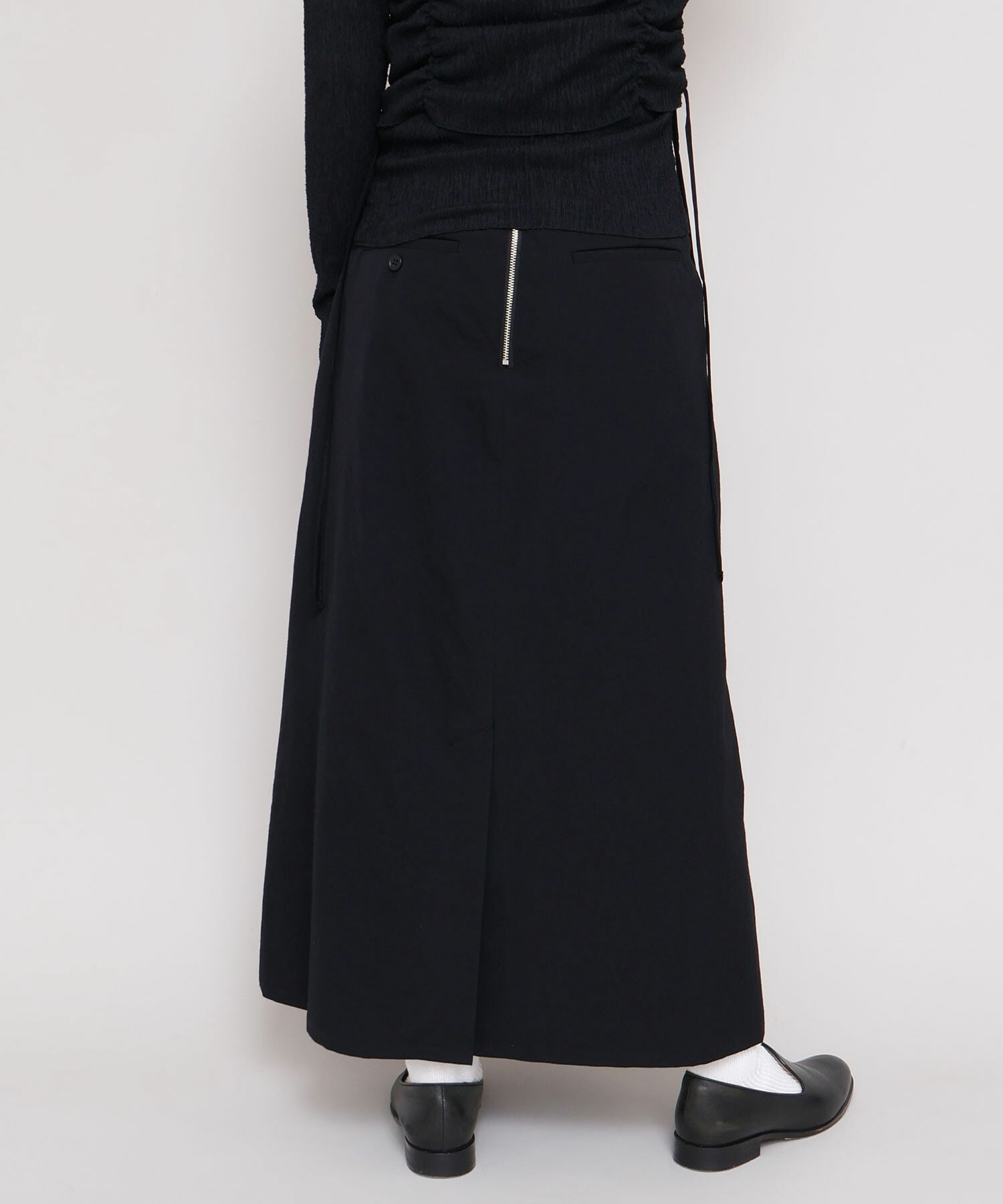 AMBIDEX Store 強撚ウールギャバ ボックスタック スカート(F グレー): iki