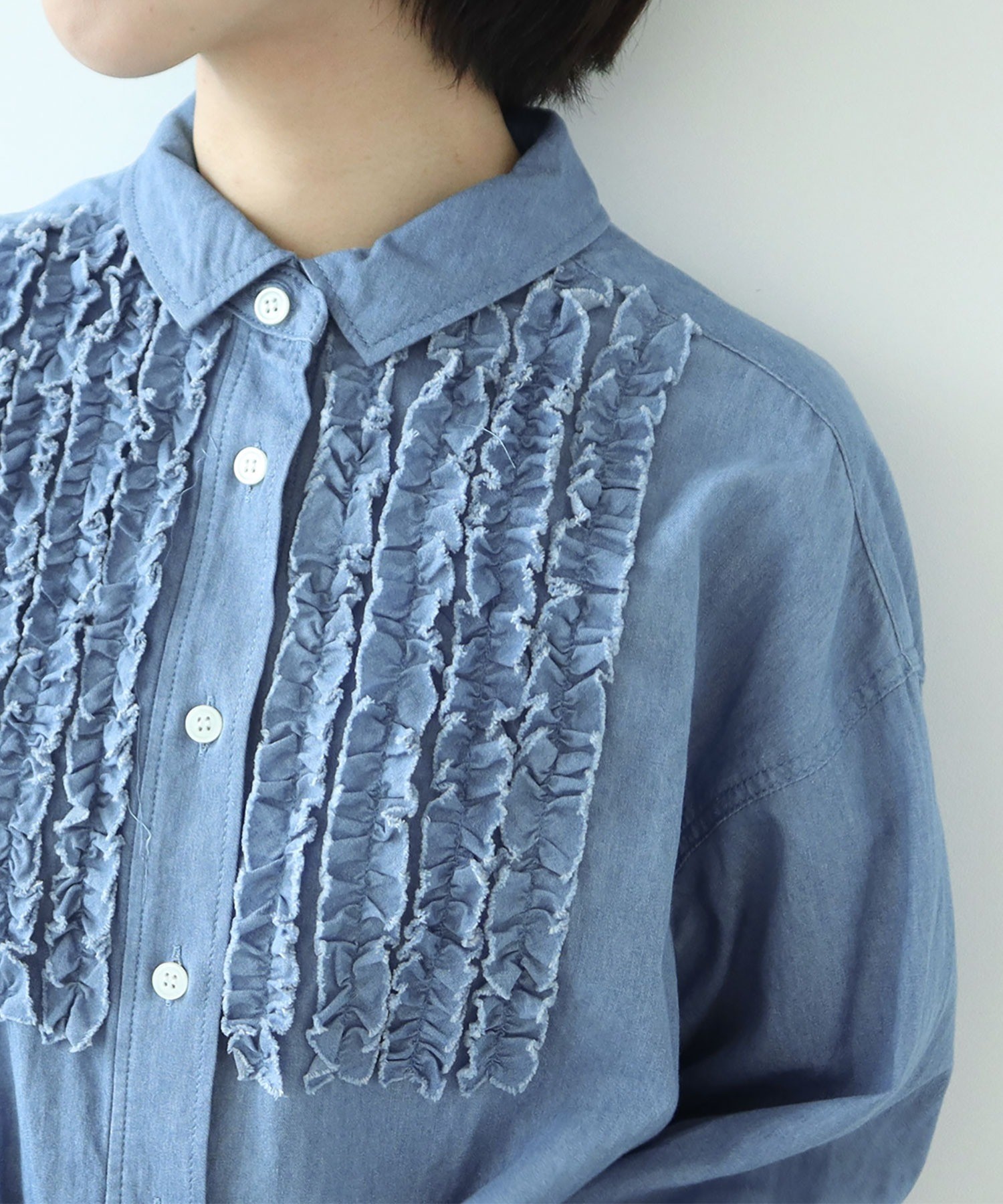 UNFILO ライトオンスデニム【ブラウスS×パンツXSセット販売】 trim_ofcrs_item4712899e4b2811f