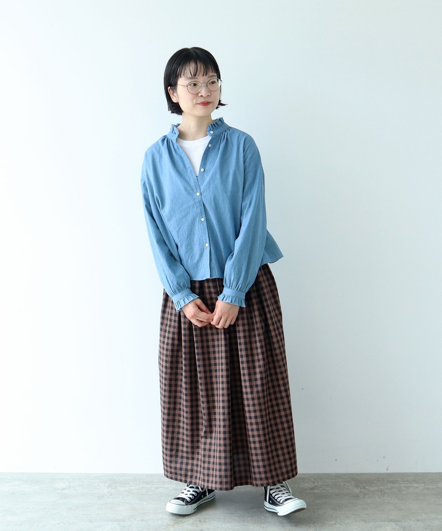 AMBIDEX Store ○製品染め ギンガムチェックスカート(F