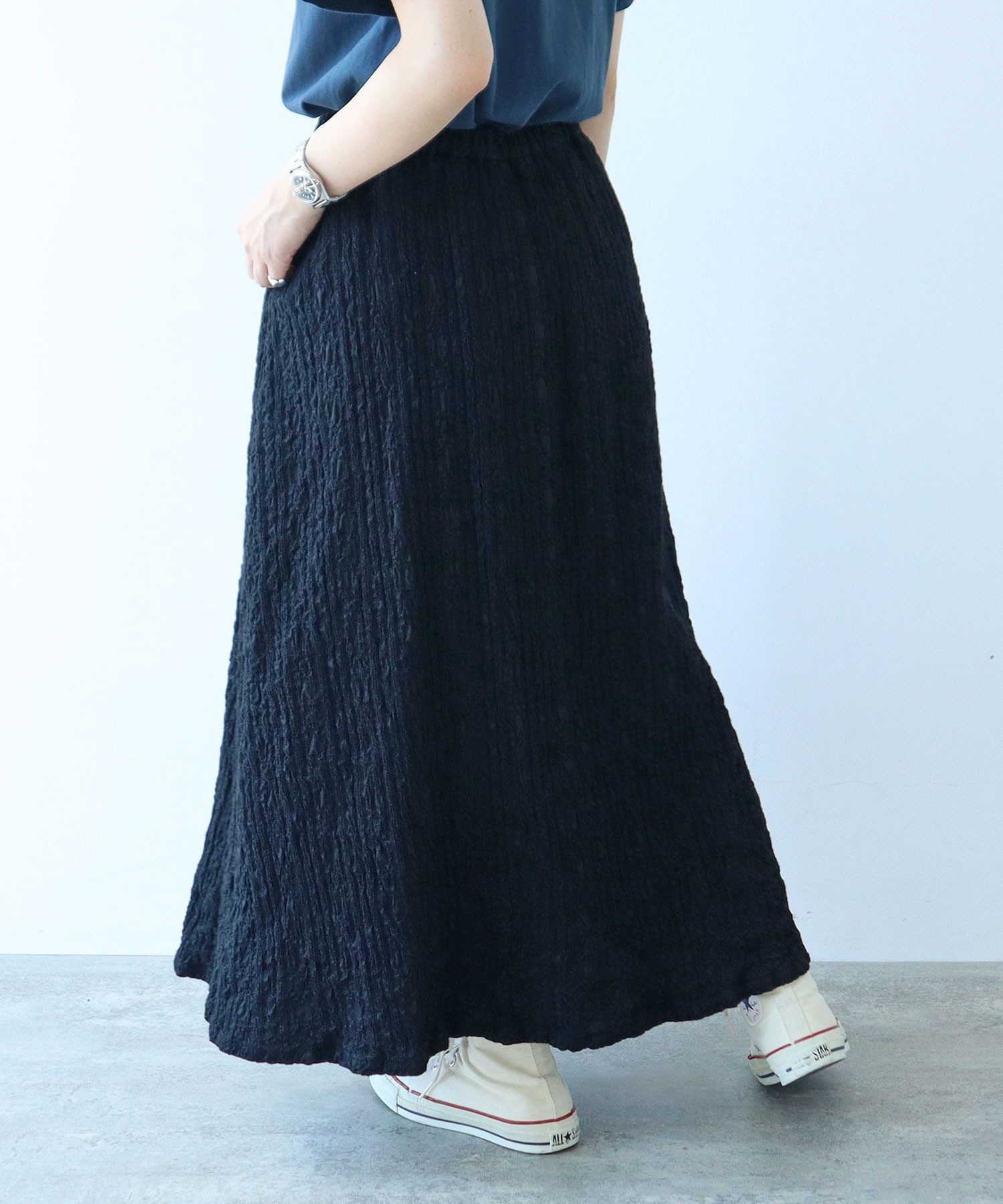 AMBIDEX Store ○【WEB別注カラー】ストライプ刺繍 ギャザー