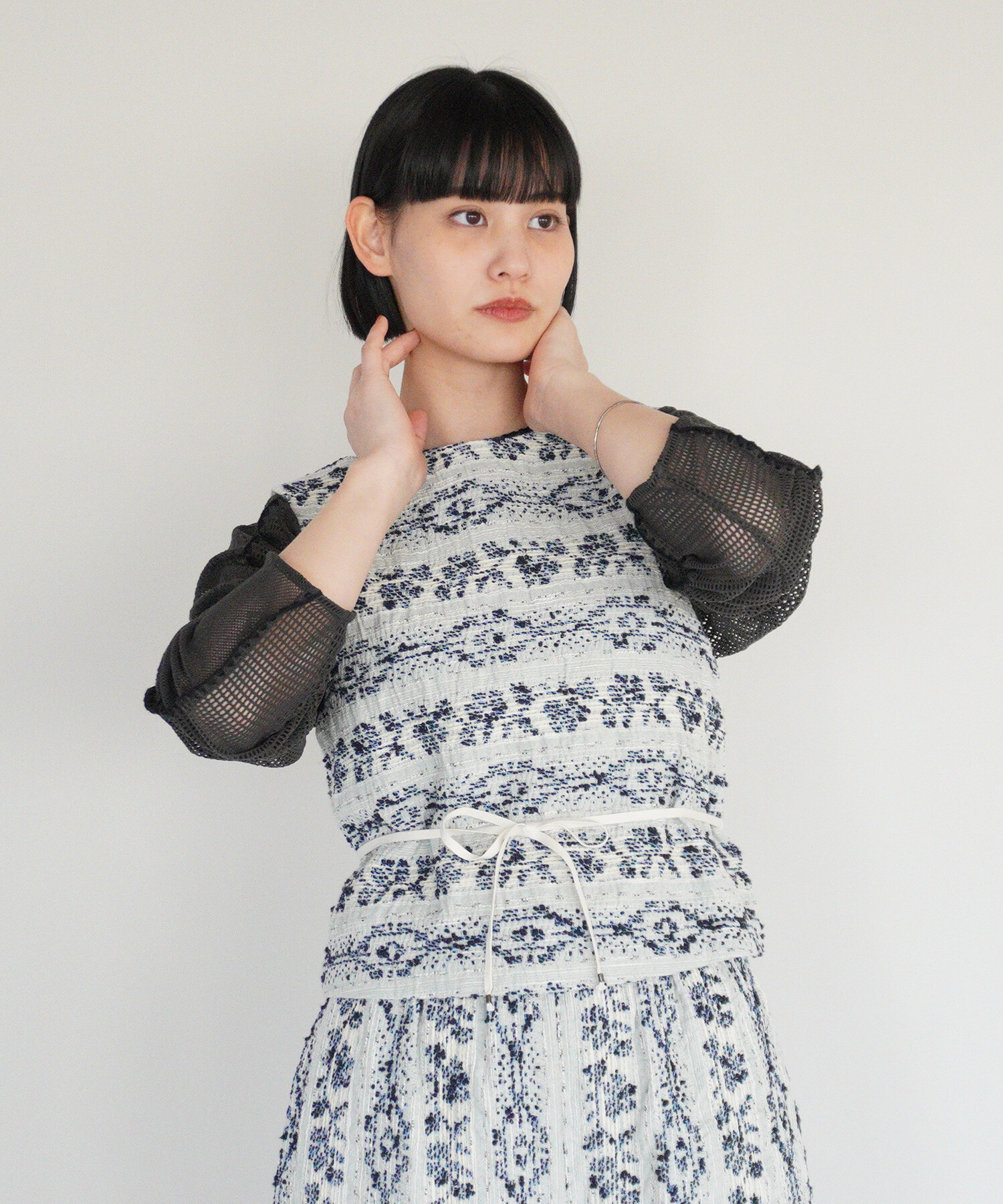 AMBIDEX Store △〇mix yarn jacquard ベスト(F ピンク): FLAT
